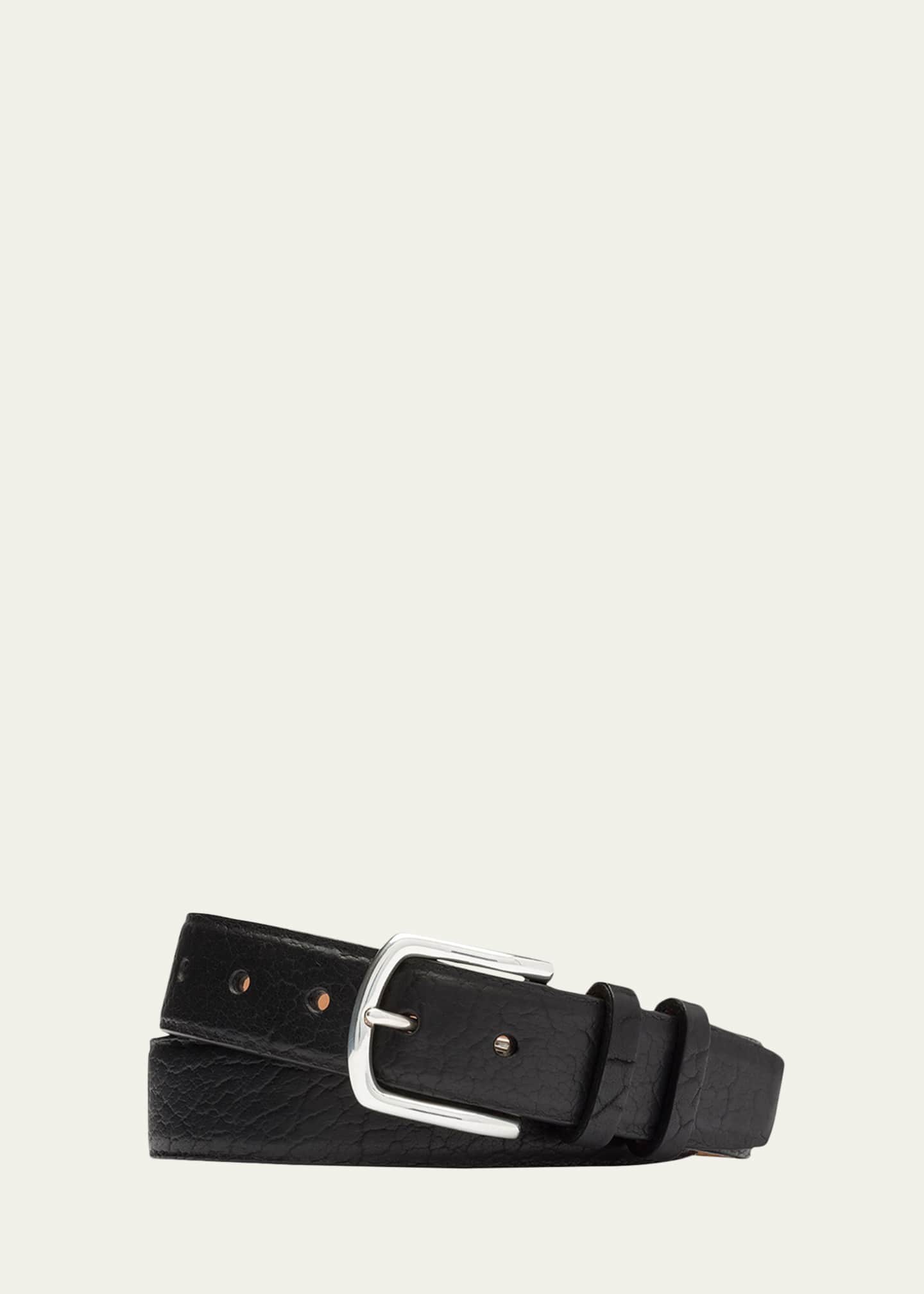 W. Kleinberg Men s Tucson Bison Belt w Nickel Buckle Bergdorf