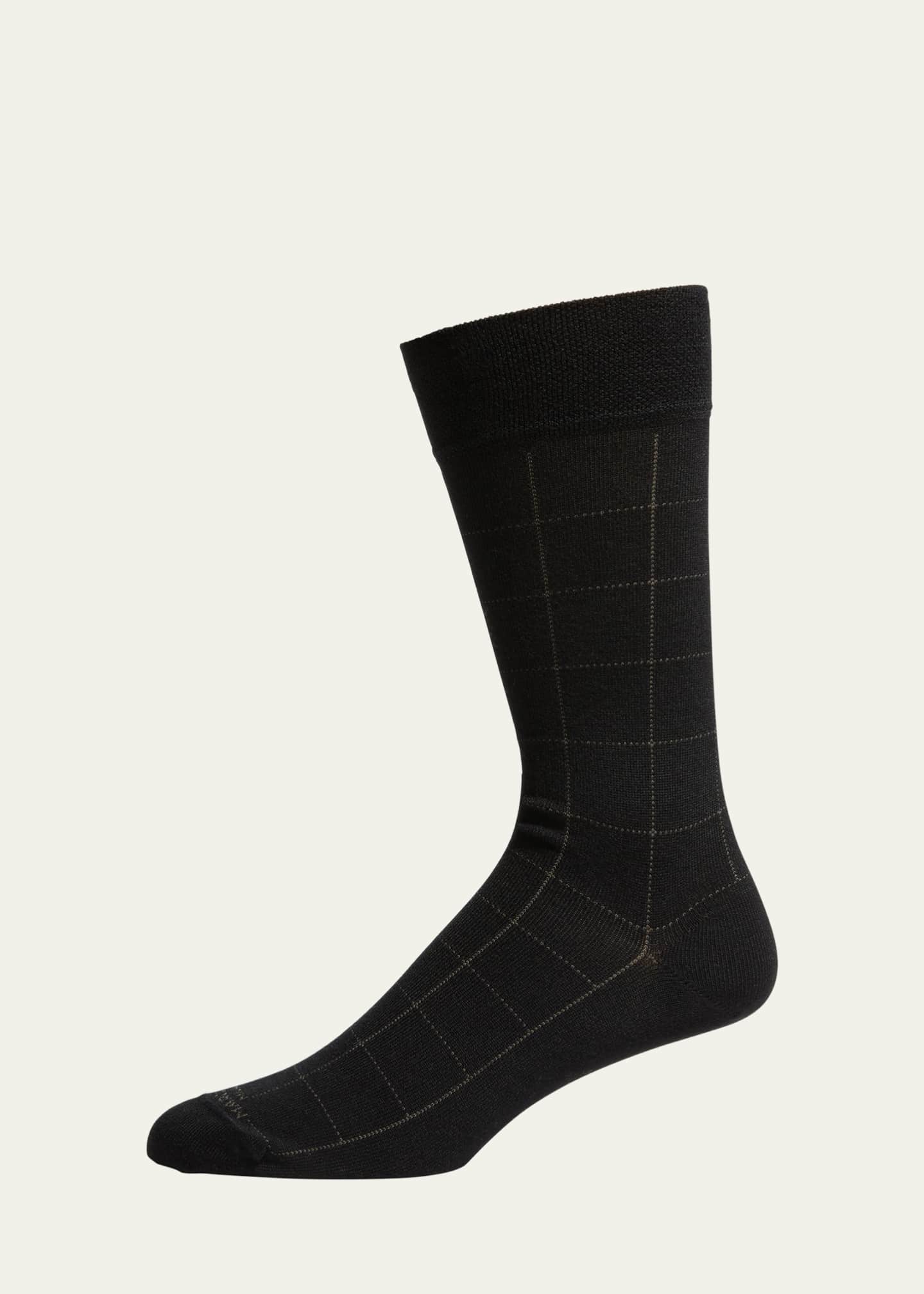 Marcoliani Men's Windowpane Mid-Calf Socks Image 1 of 2