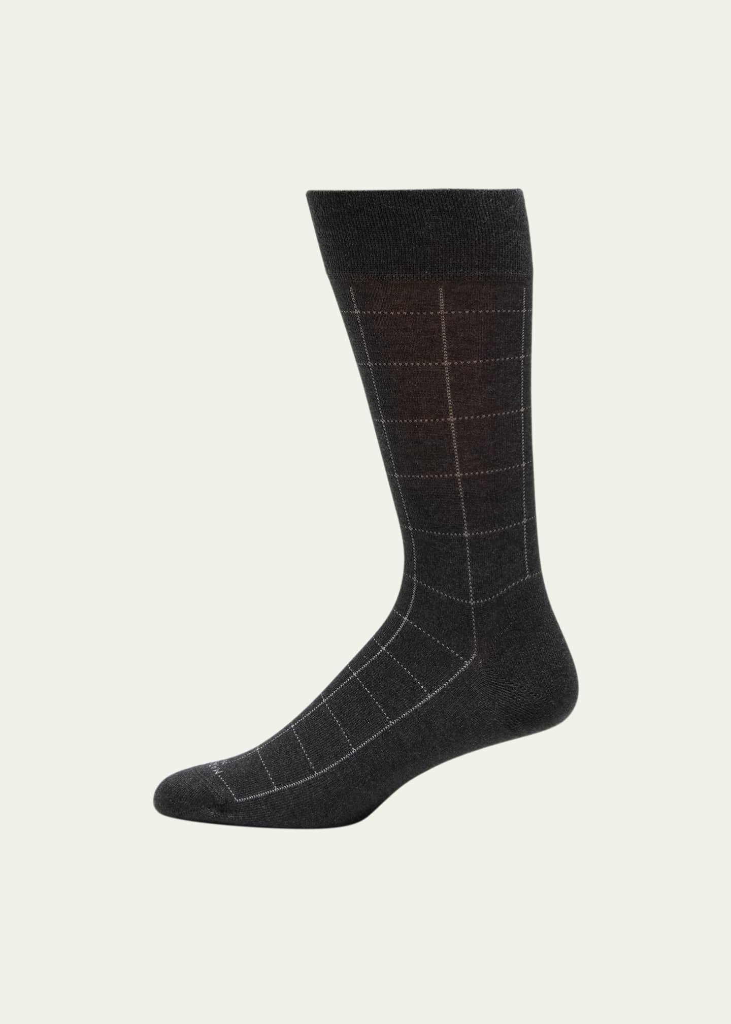 Marcoliani Men's Windowpane Mid-Calf Socks Image 1 of 2