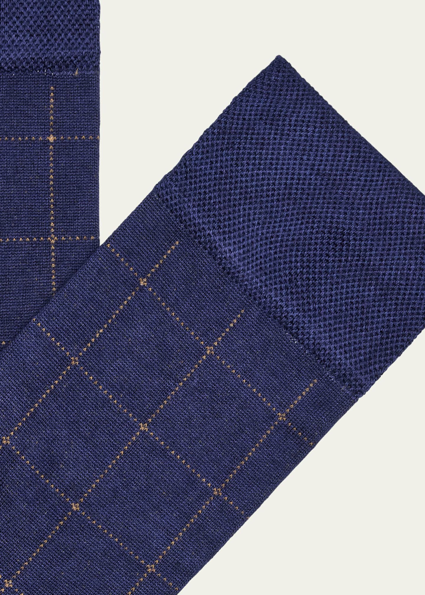 Marcoliani Men's Windowpane Mid-Calf Socks Image 2 of 2