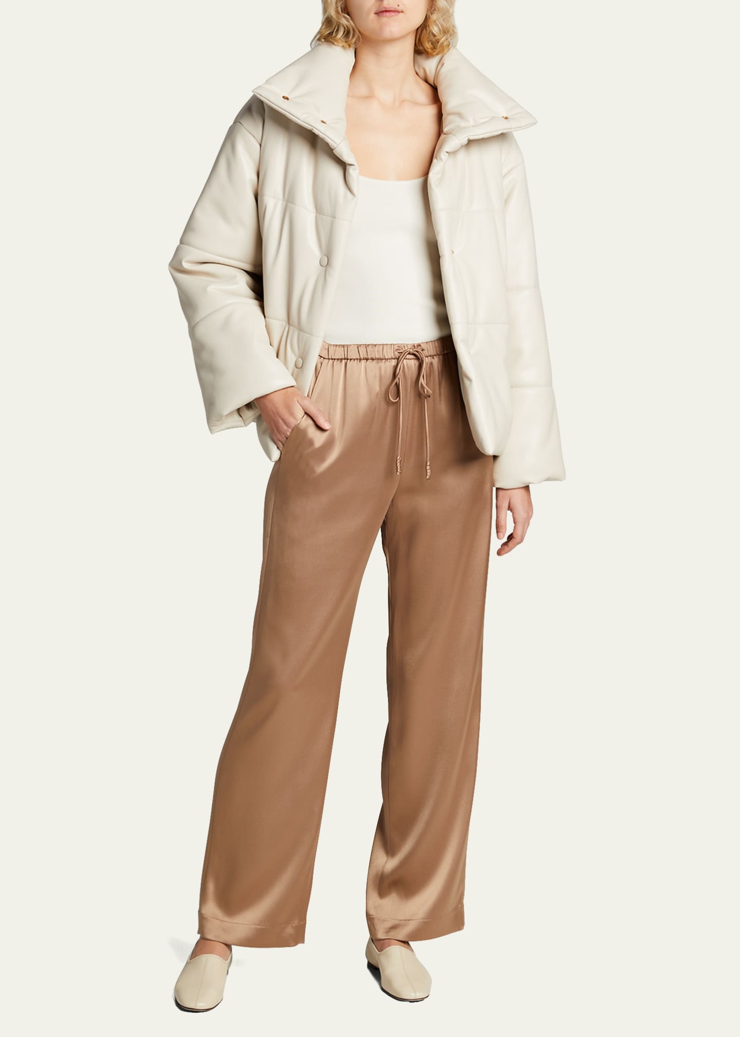 Nanushka Hide Vegan Leather Short Puffer Jacket Bergdorf Goodman
