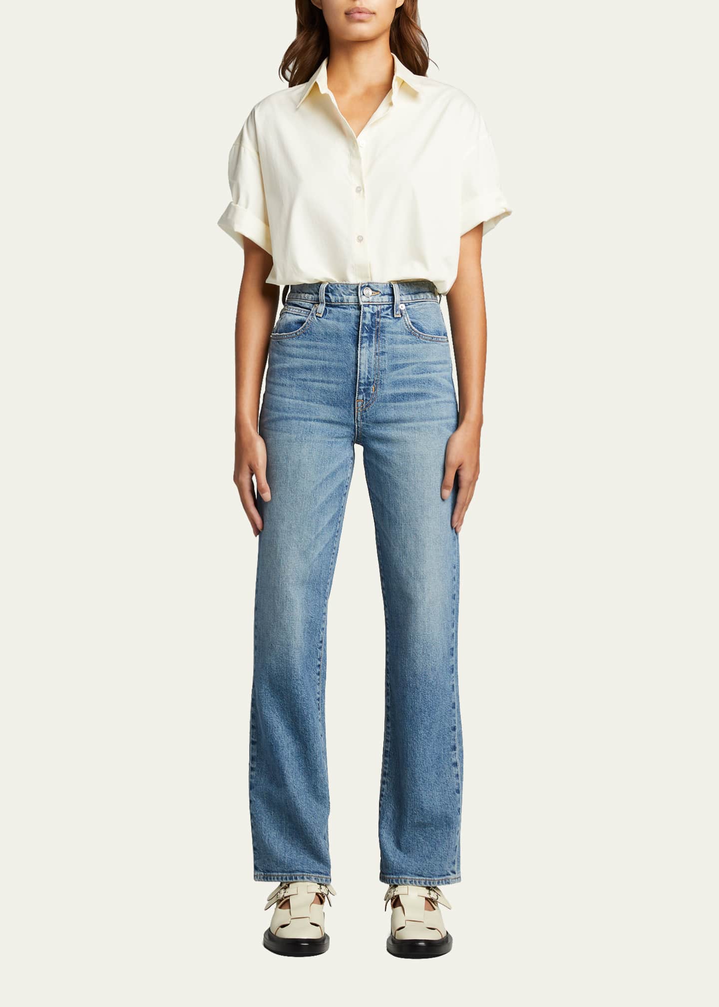 High rise new arrivals straight leg jeans