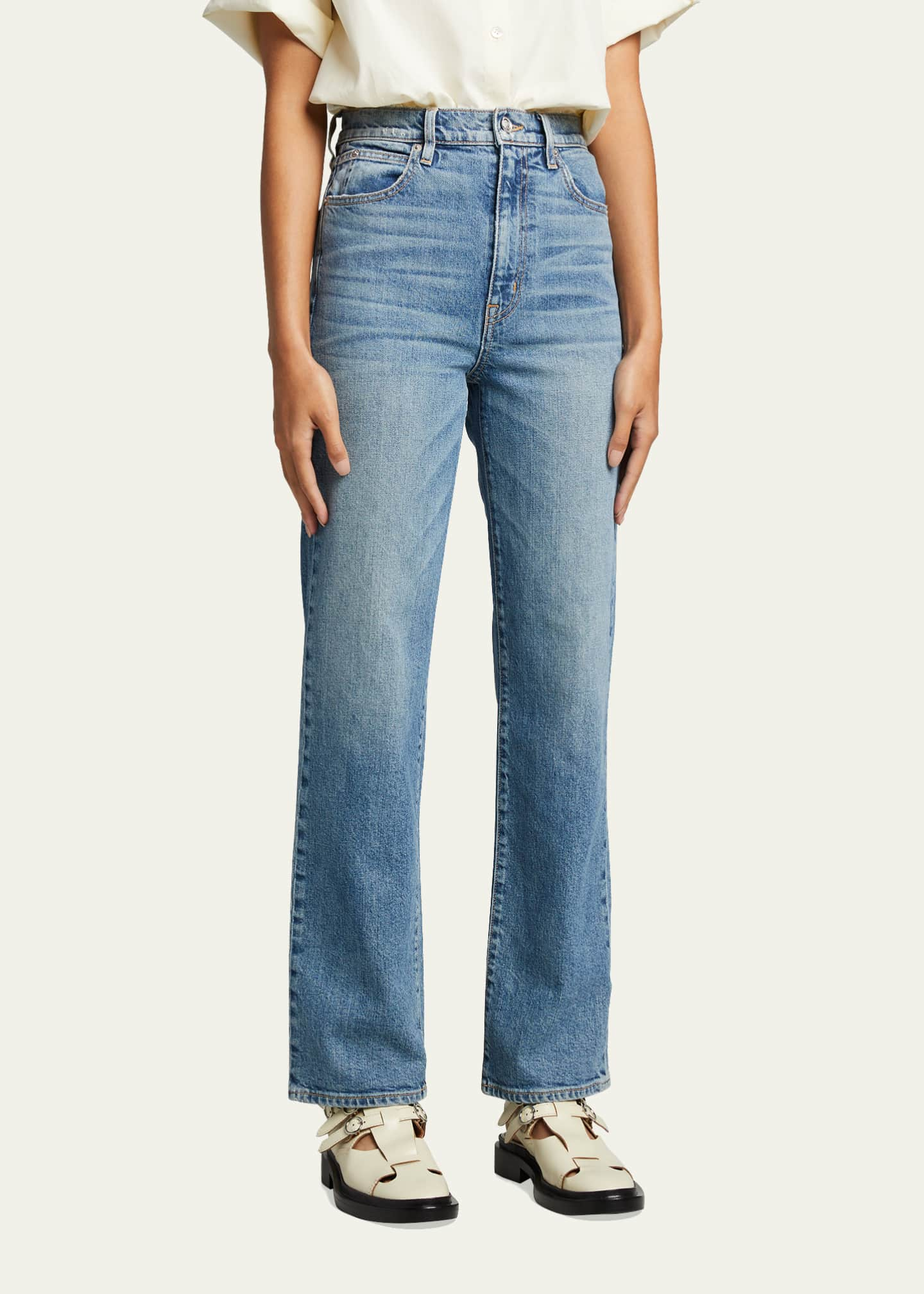 SLVRLAKE London High-Rise Straight-Leg Jeans - Bergdorf Goodman