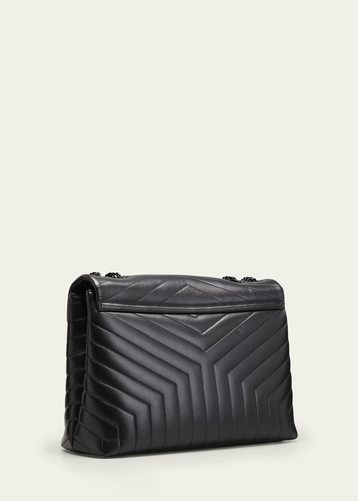 Saint Laurent Loulou Large Quilted Tonal Ysl Monogram Shoulder Bag