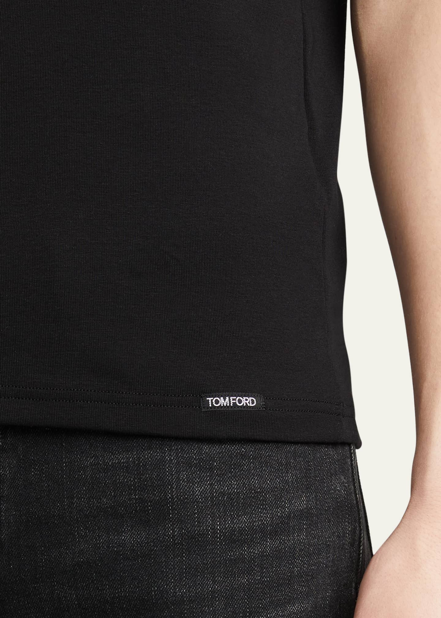 TOM FORD Men's Solid Stretch Jersey T-Shirt Image 5 of 5