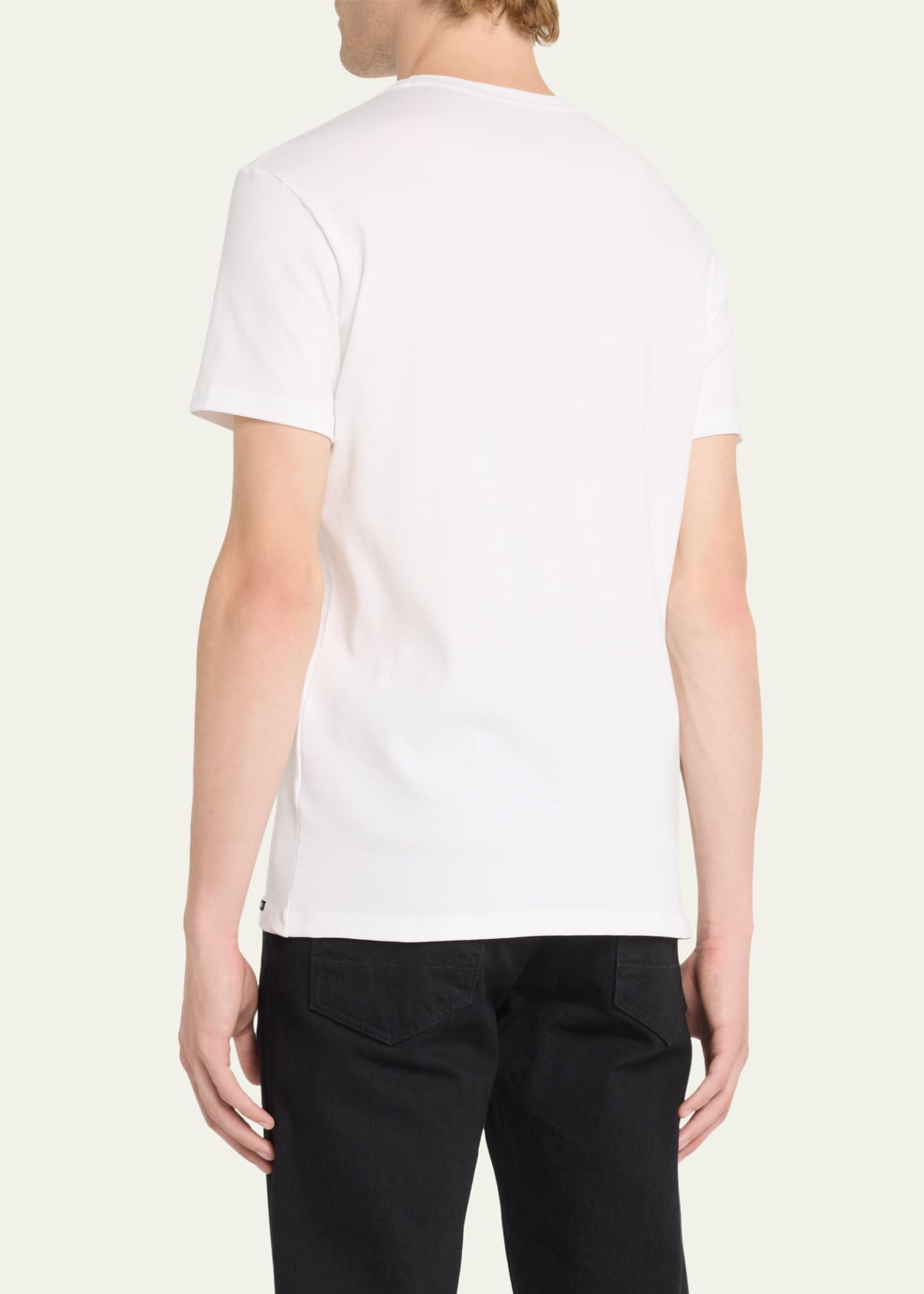 Tシャツ・カットソー TOM FORD Men T-shirt Cream JCS004JMT002S23 AW002 LYOCELL COTTON CREW T-SHIRT | Tom Ford Fashion