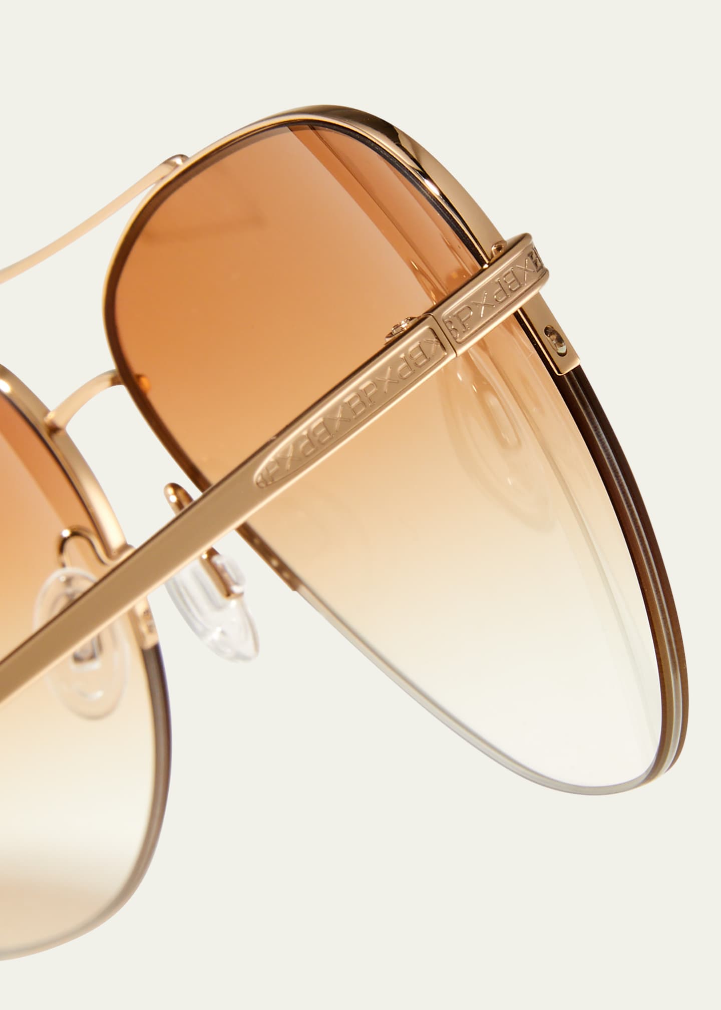 Barton Perreira Chevalier Semi-Rimless Metal Aviator Sunglasses Image 4 of 5