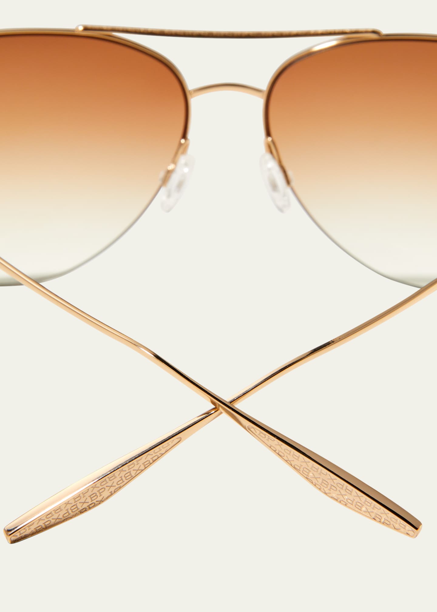 Barton Perreira Chevalier Semi-Rimless Metal Aviator Sunglasses Image 5 of 5