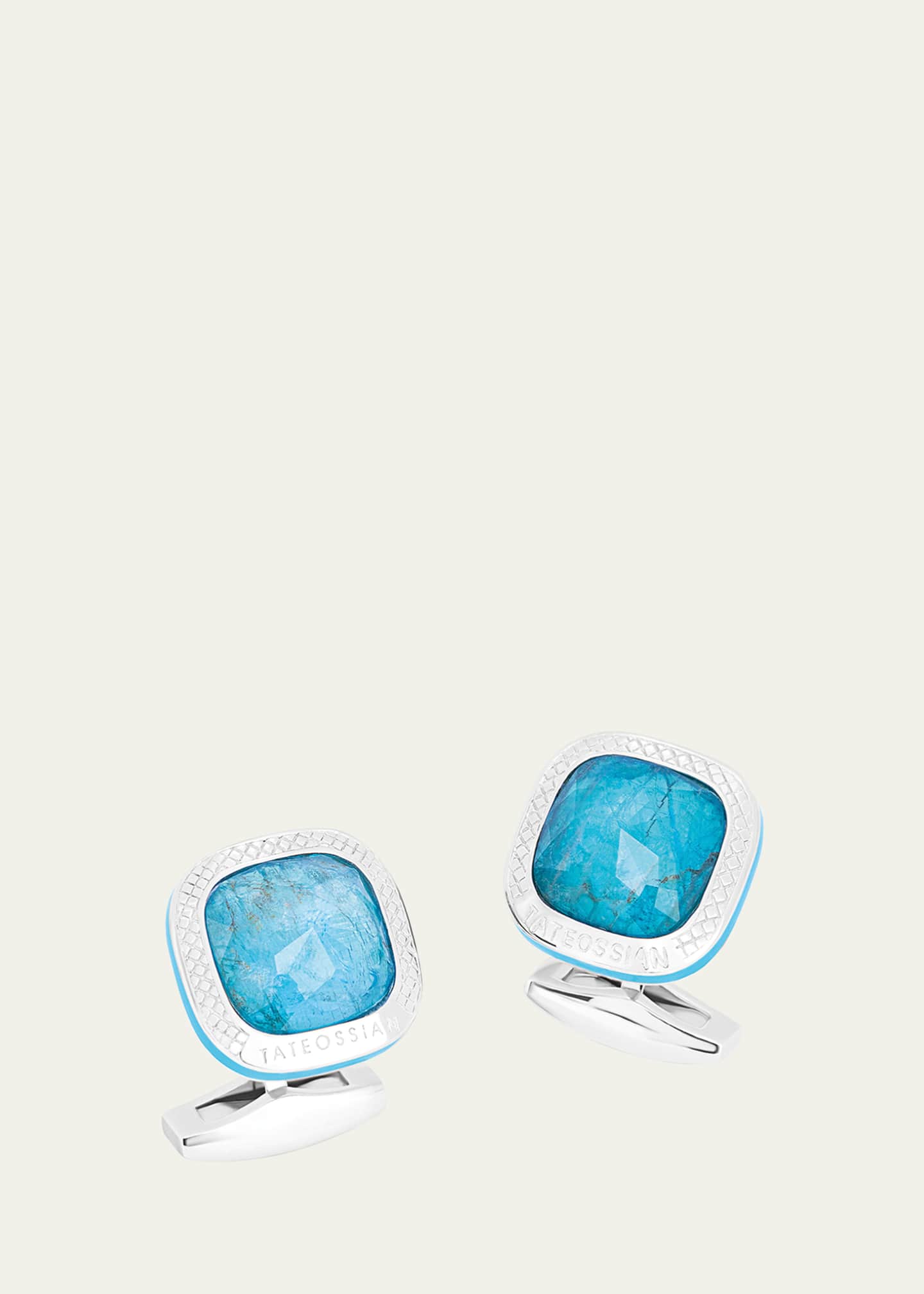 Tateossian Men's Apatite Doppione Cushion Cufflinks Image 1 of 4