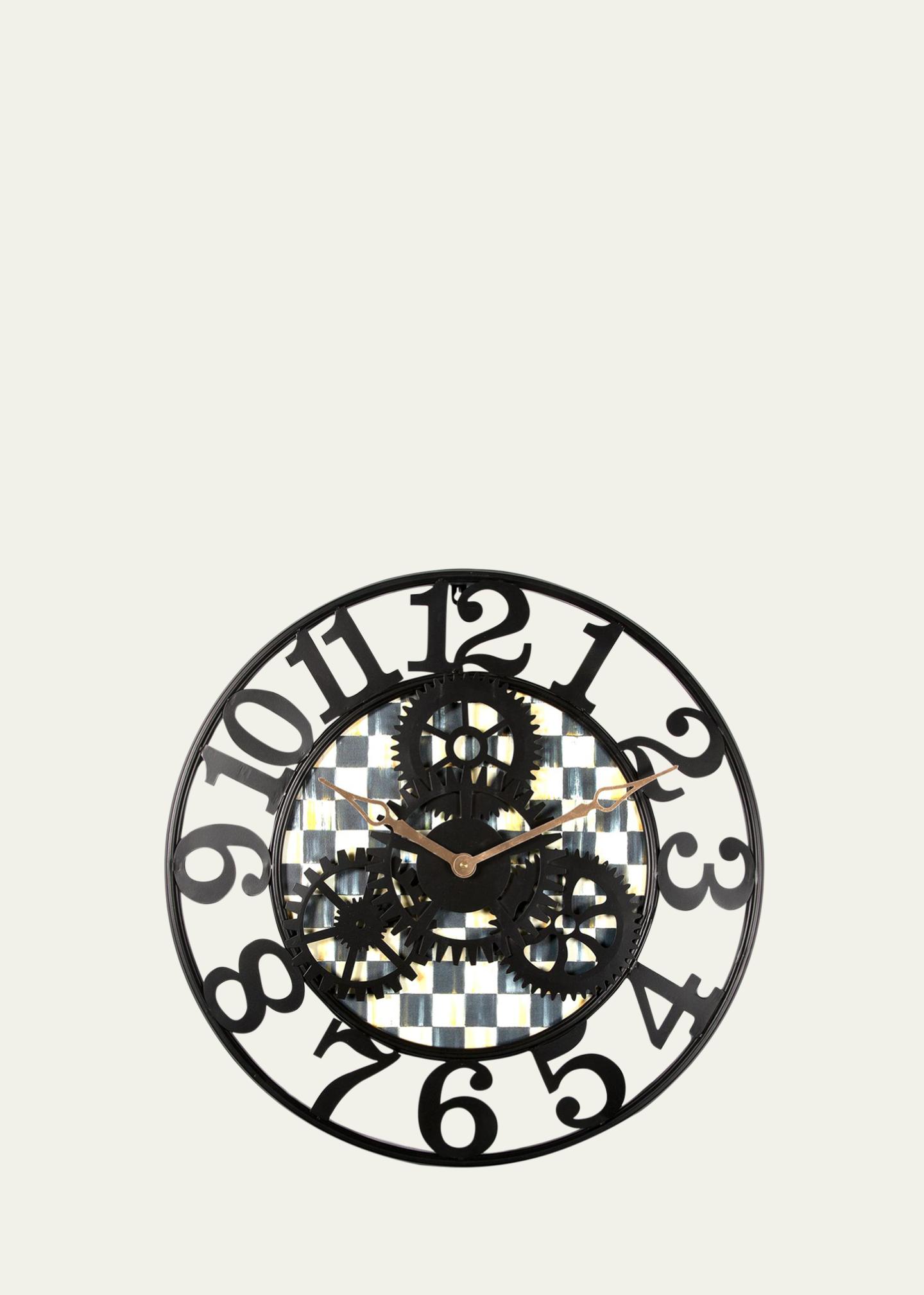 MacKenzie-Childs Courtly Check Small Farmhouse Wall Clock - Bergdorf ...