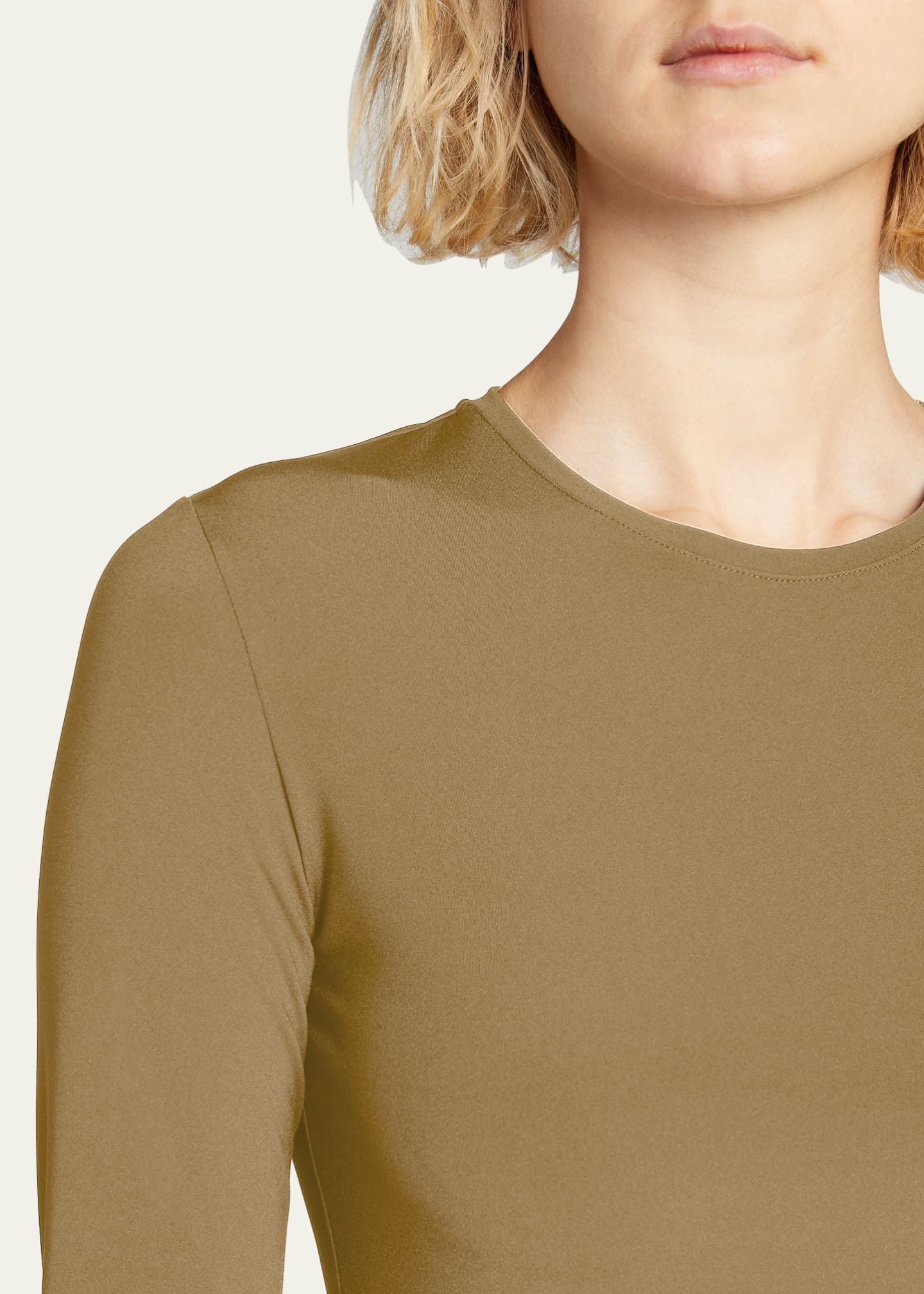 THE ROW Inverness Long-Sleeve Crepe Top Image 5 of 5