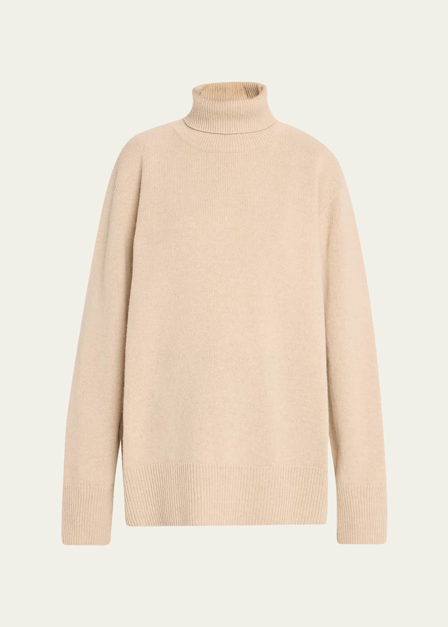 THE ROW Stepny Wool-Cashmere Turtleneck Top Image 1 of 5