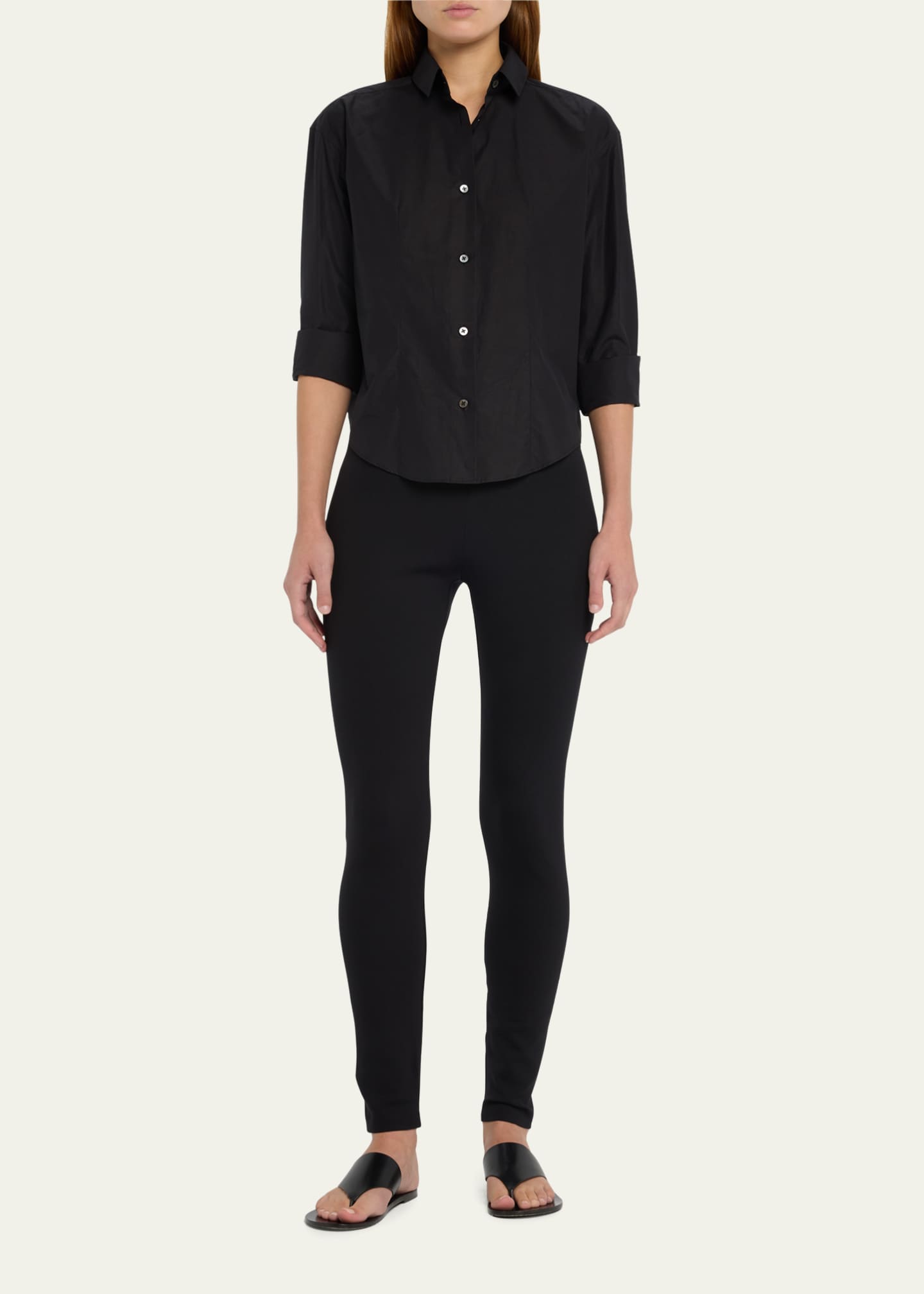 THE ROW Woolworth Mid-Rise Ankle Leggings - Bergdorf Goodman
