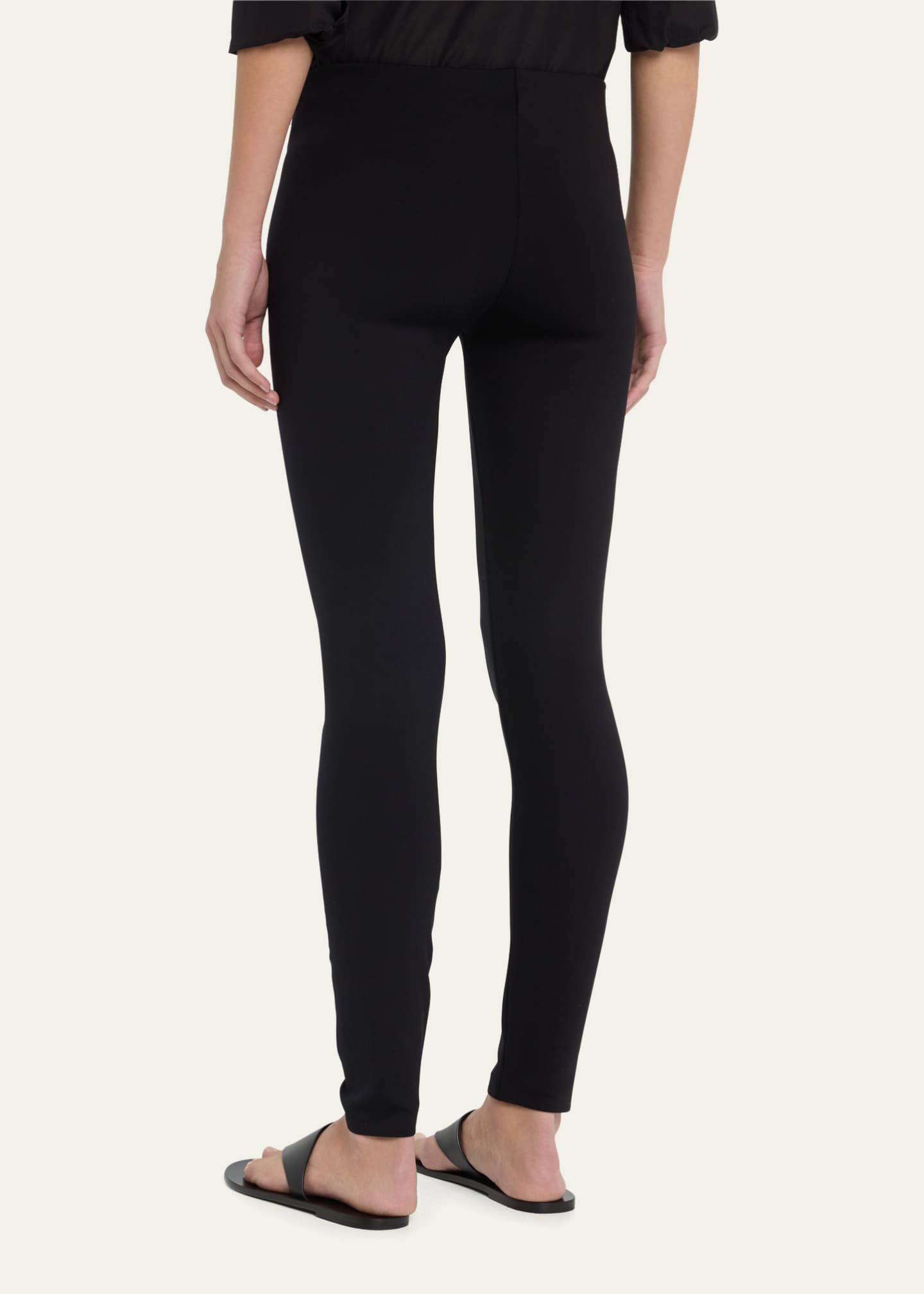 Black Woolworth high-rise scuba leggings, The Row