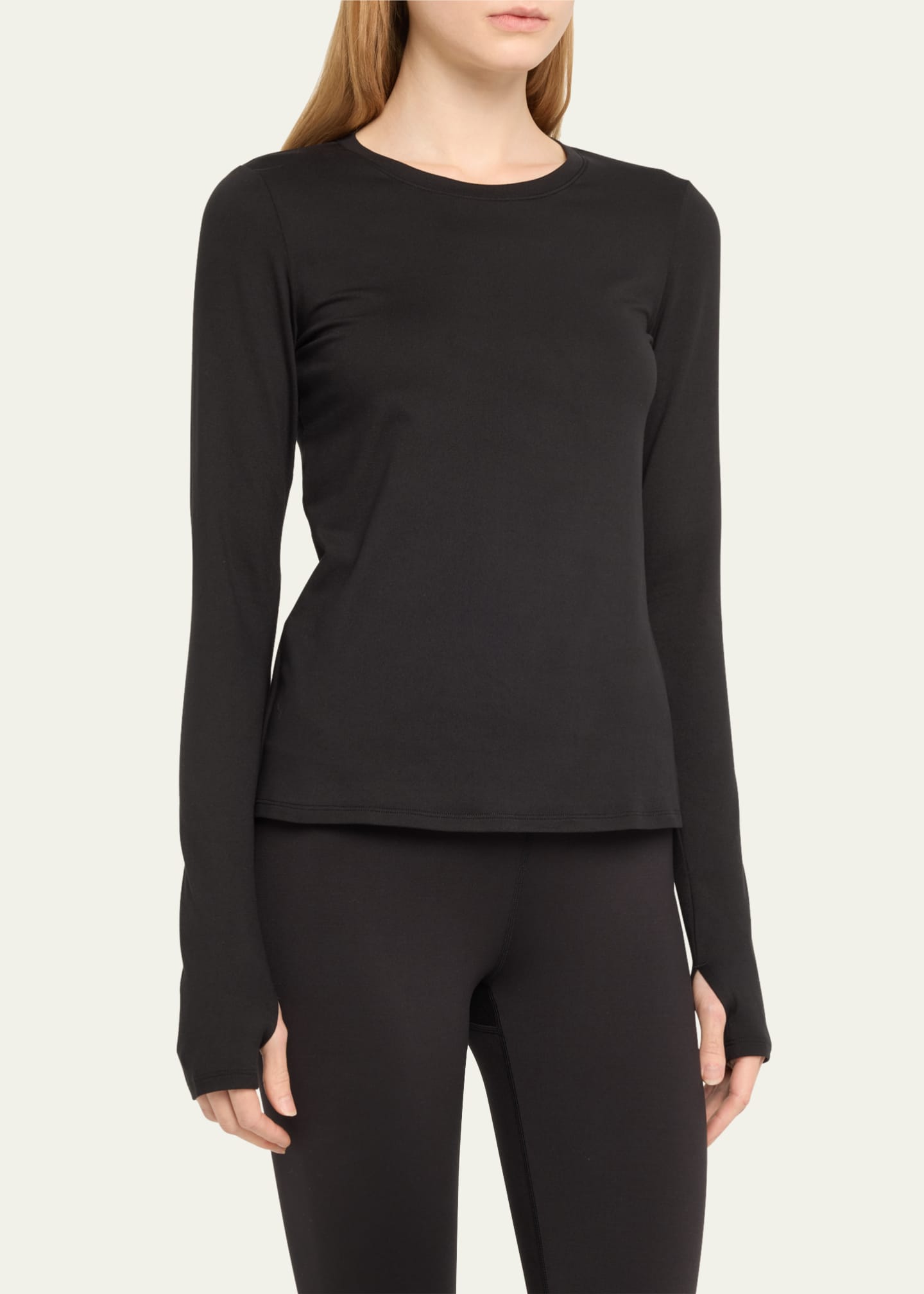 Alosoft Crop Finesse Long Sleeve Top in Steel Blue by Alo Yoga - Work Well  Daily