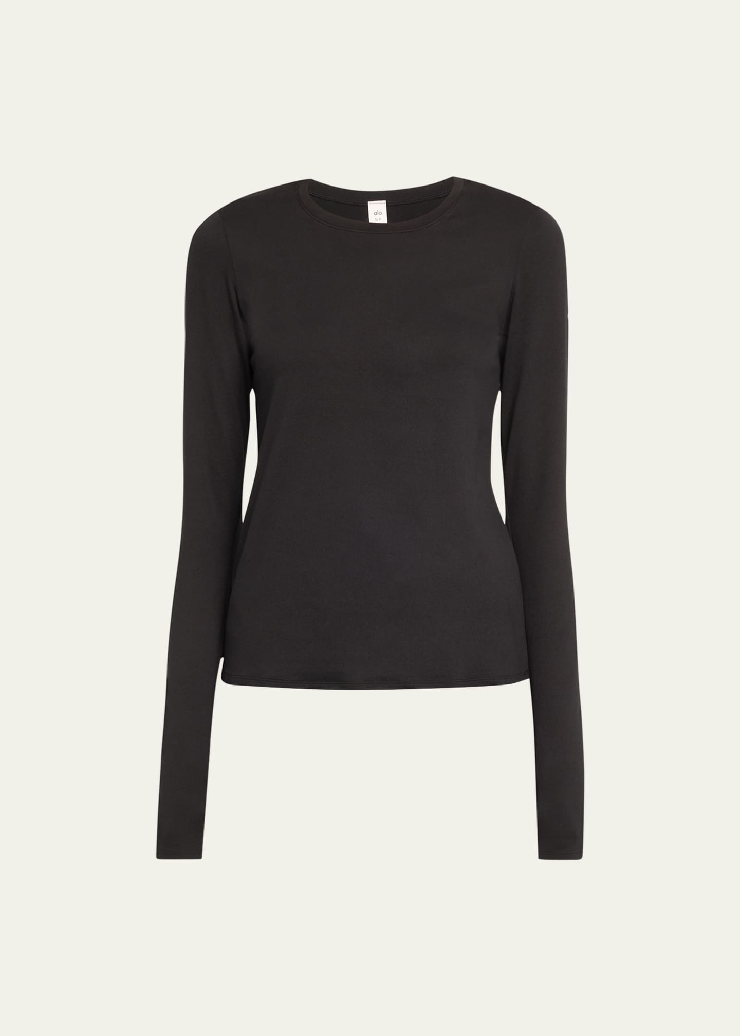 Alosoft Crop Finesse Long Sleeve - Black  Long sleeve tops, Alo yoga, Long  sleeve