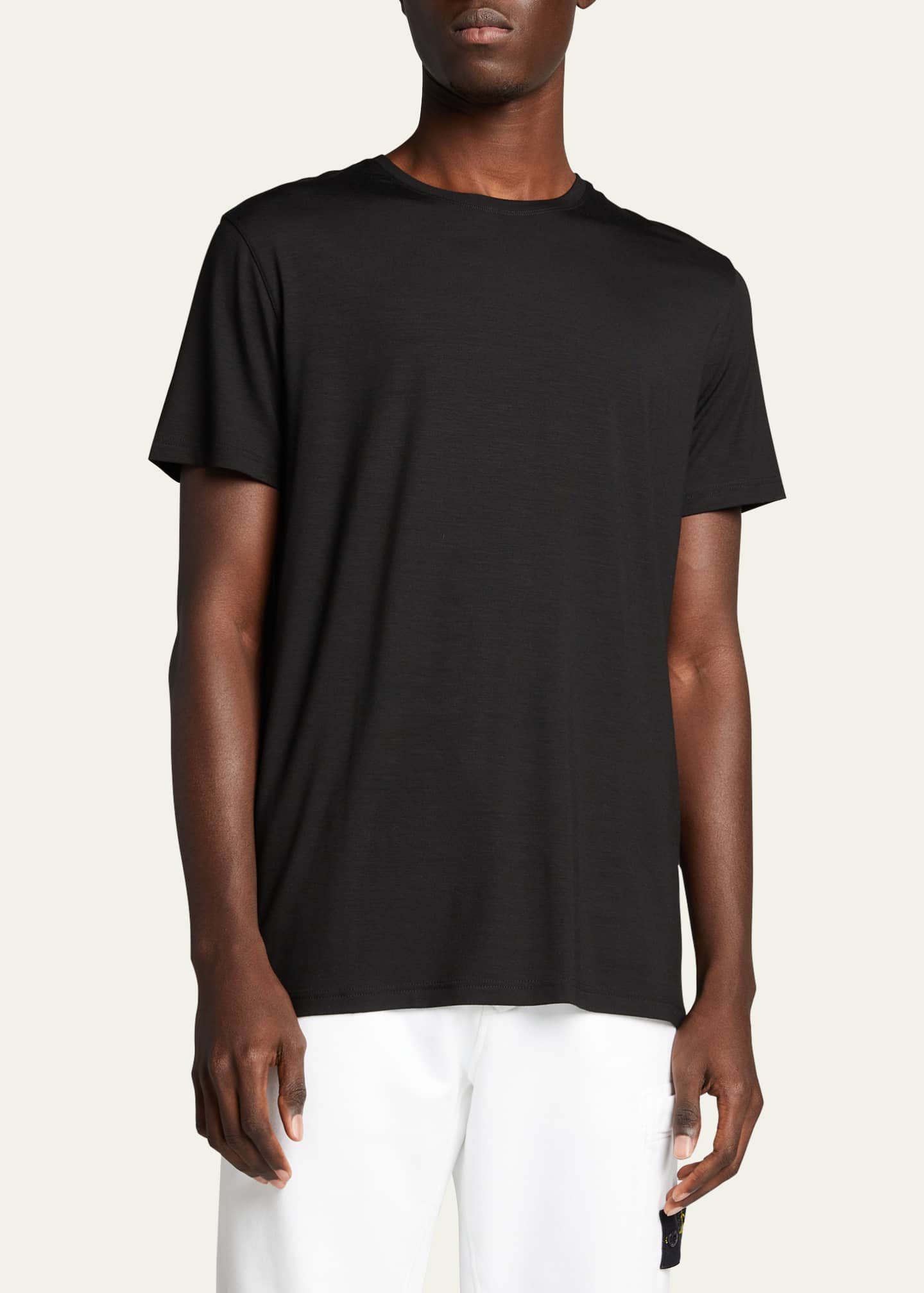 Derek Rose Men's Short-Sleeve Tee, Black Image 4 of 5
