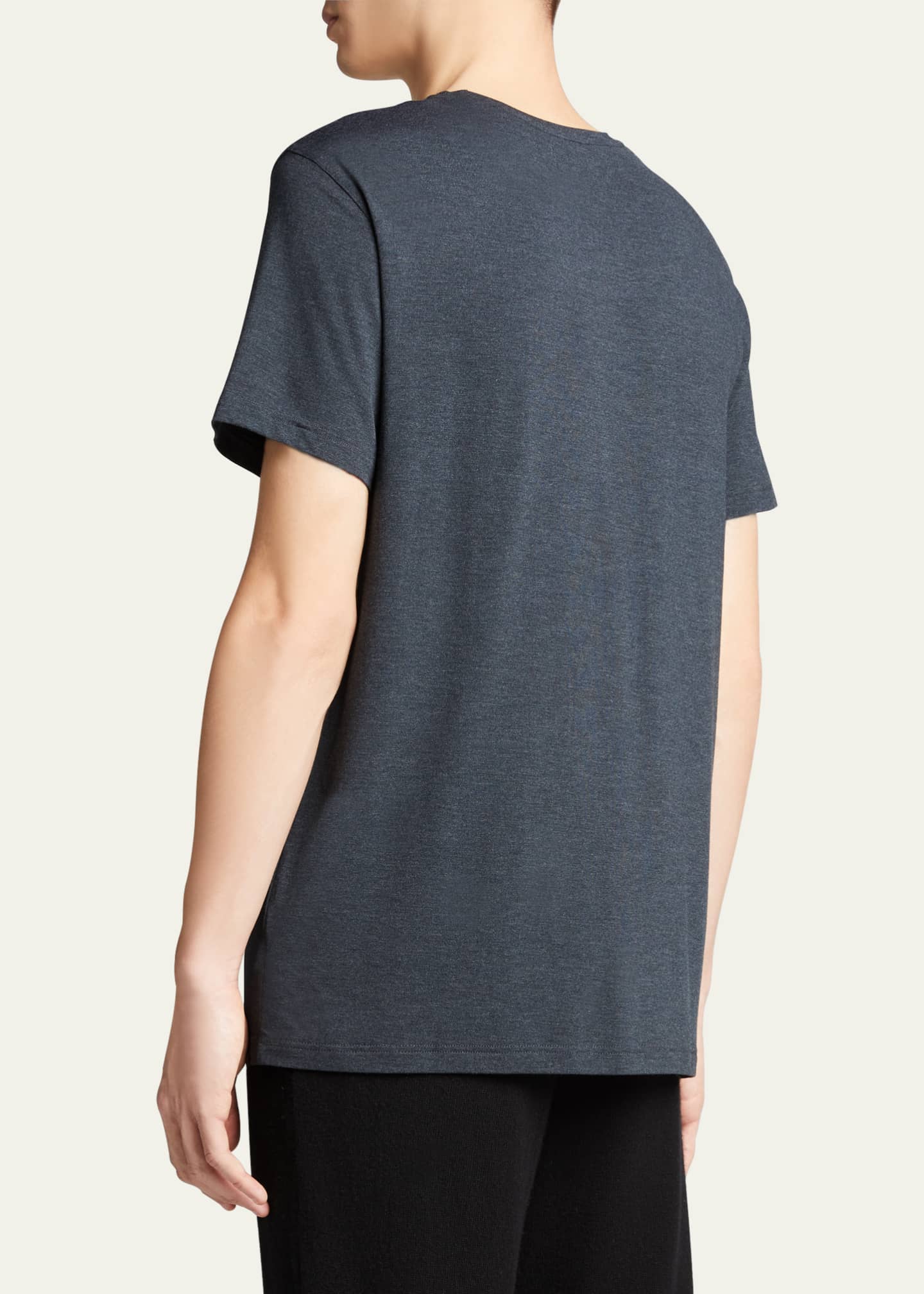 Derek Rose Men's Marl Crewneck Short-Sleeve Knit Tee Image 2 of 5
