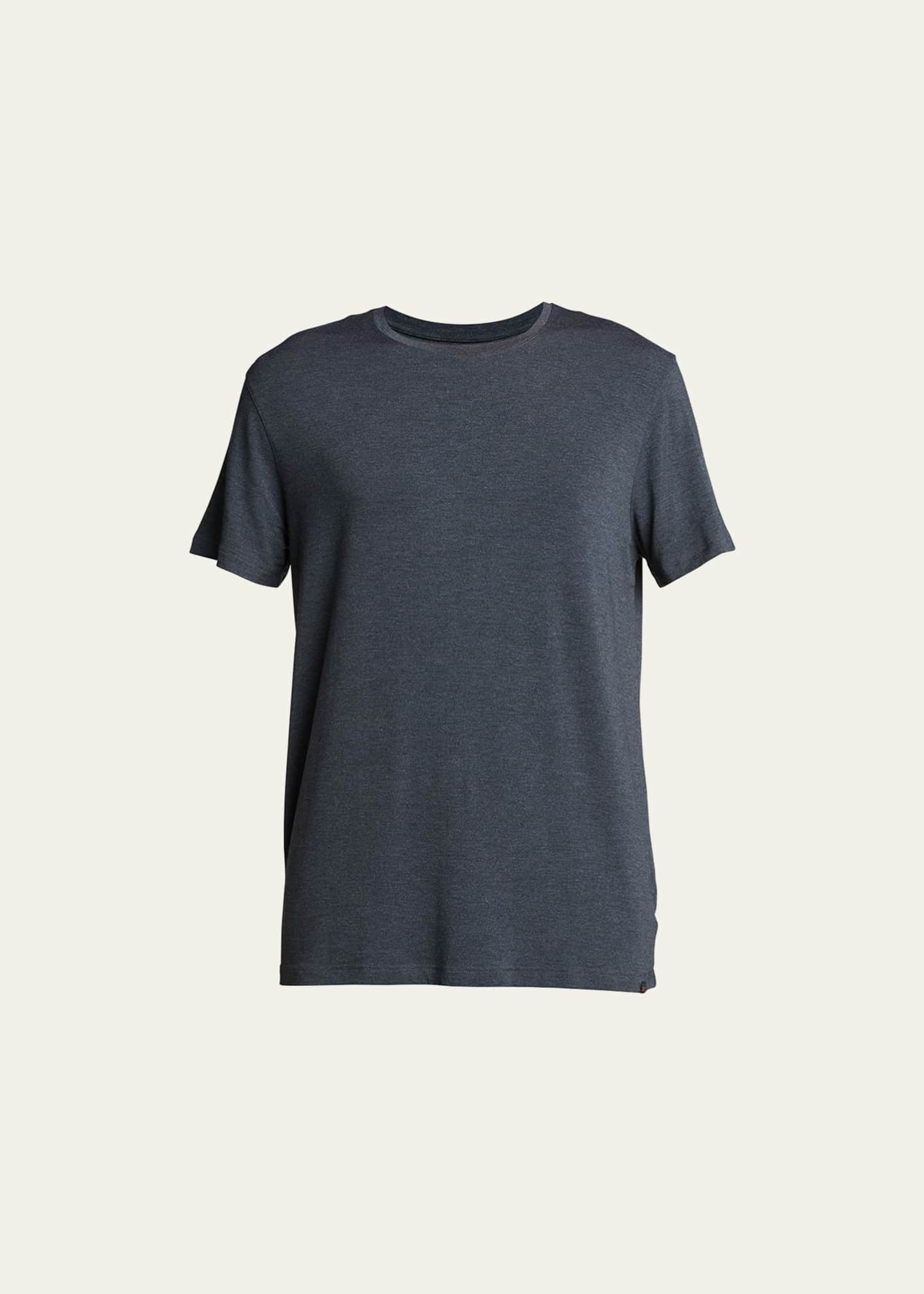 Derek Rose Men's Marl Crewneck Short-Sleeve Knit Tee Image 5 of 5