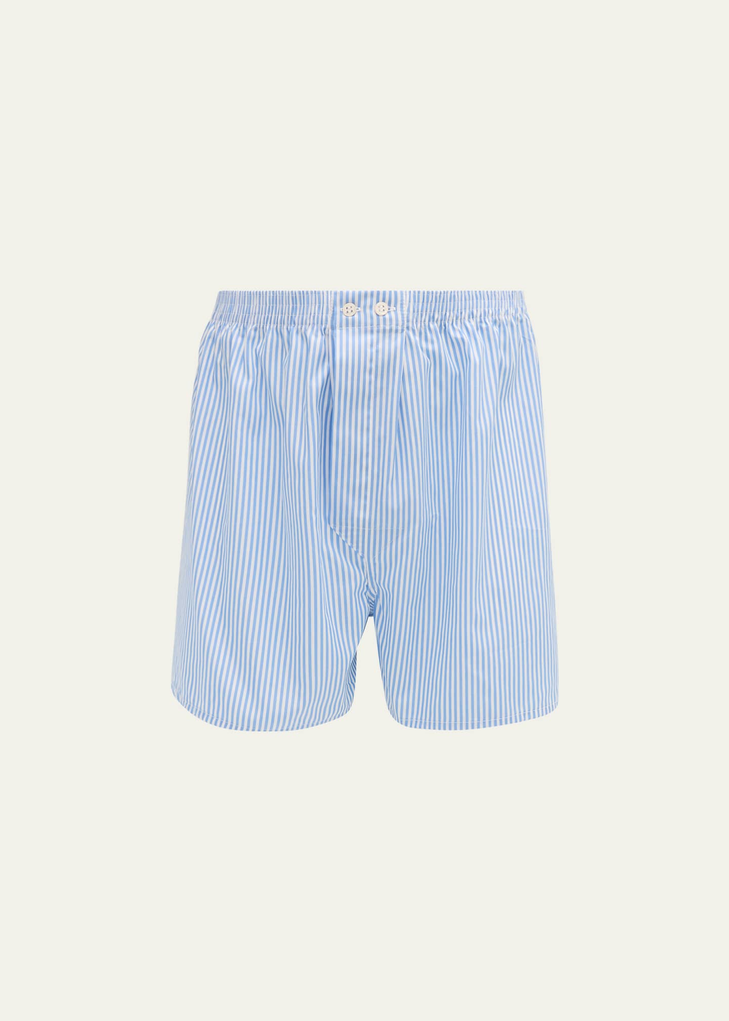Derek Rose Men's James Classic Fit Cotton Stripe Boxer Shorts Image 1 of 2