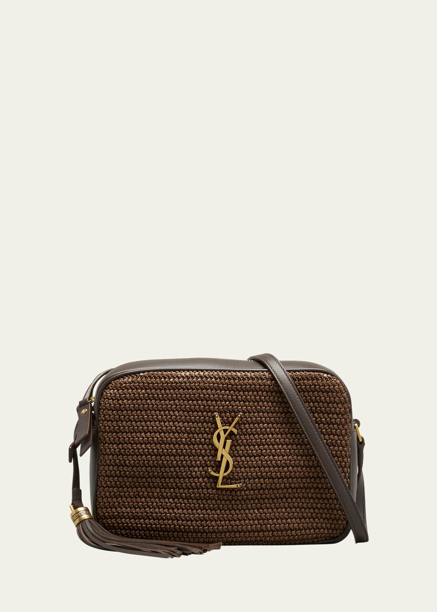 Saint Laurent Lou Medium YSL Monogram Raffia Camera Bag Bergdorf Goodman