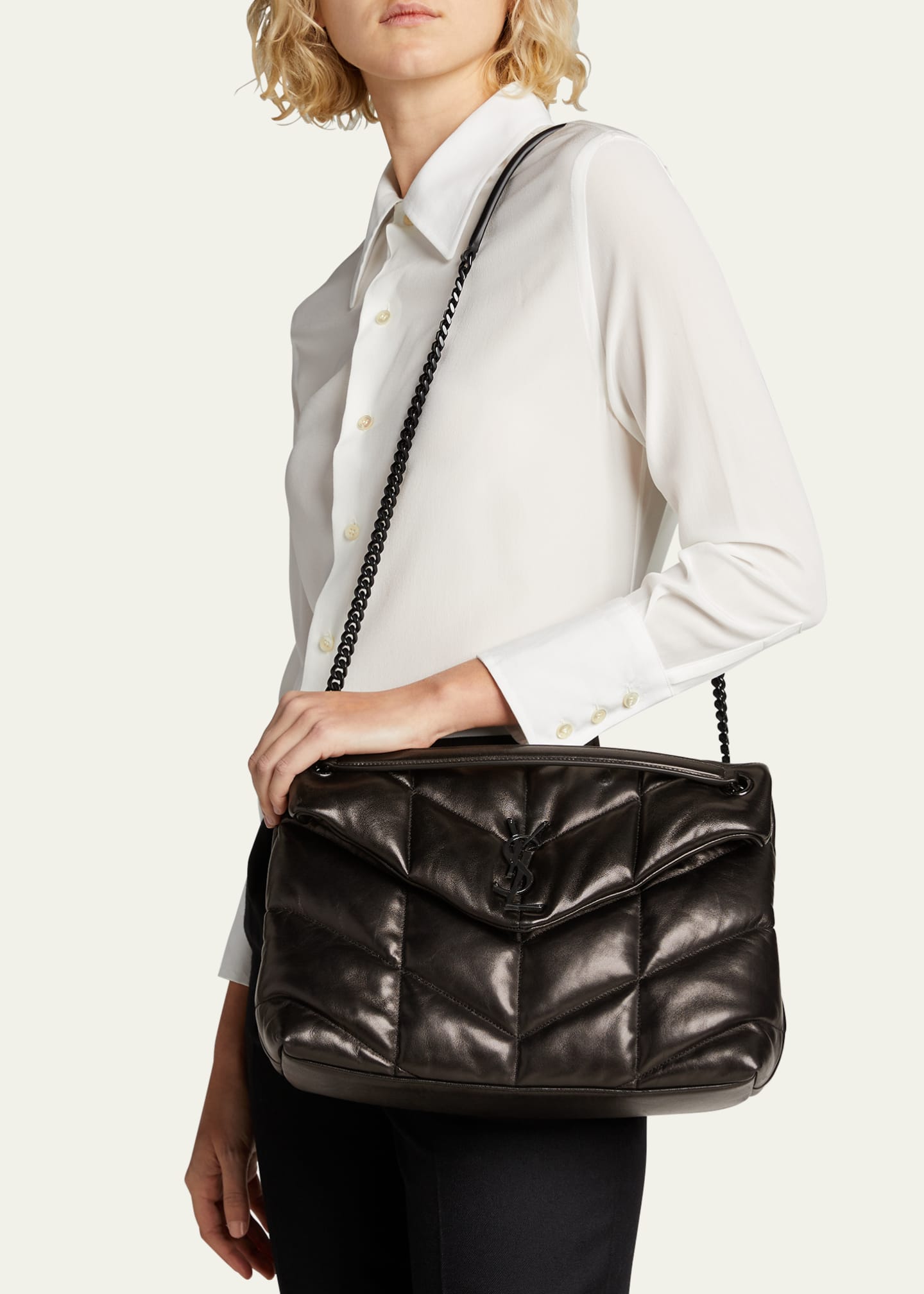 Saint laurent lou top quilted leather shoulder bag