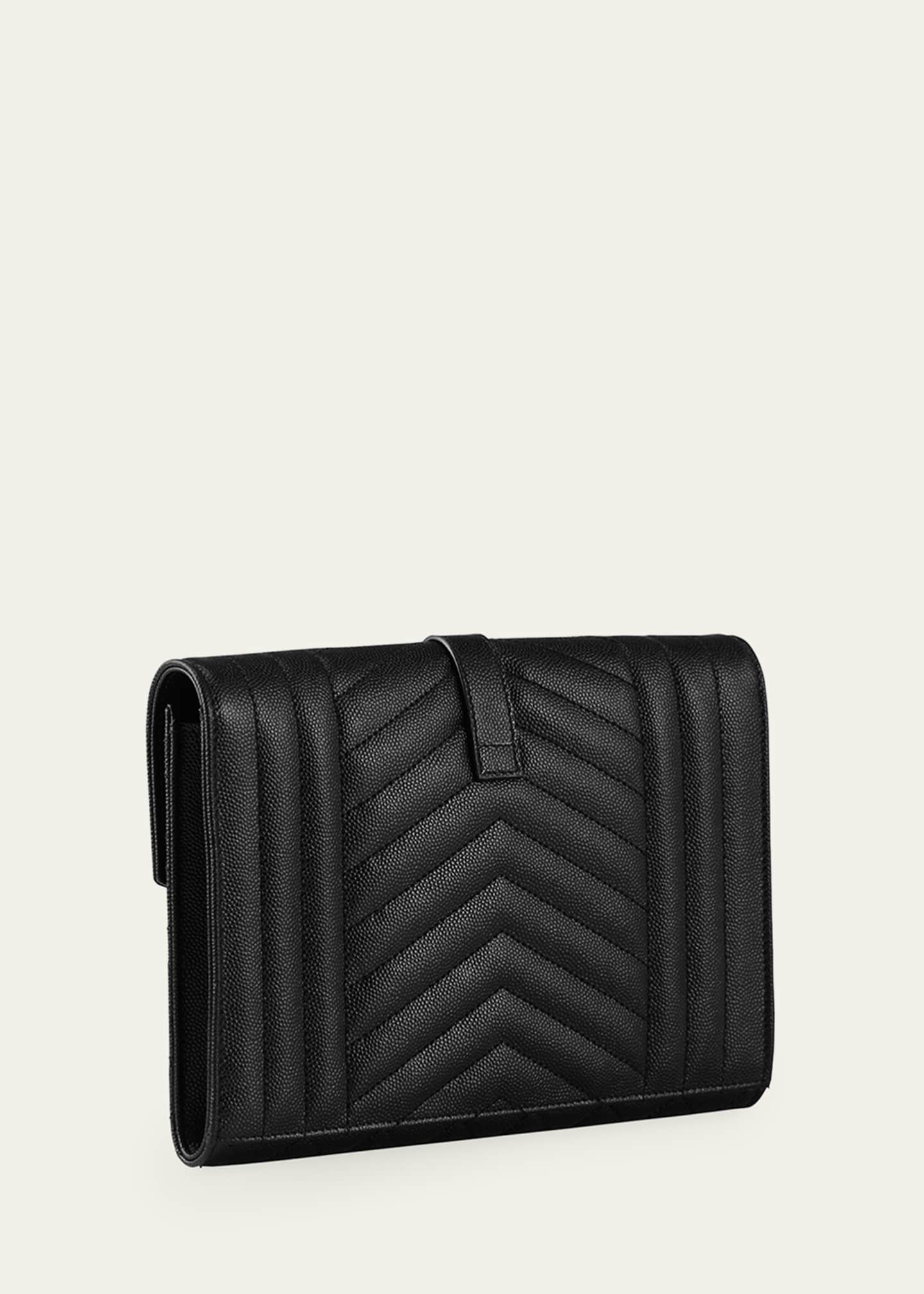 Saint Laurent YSL Monogram Quilted Envelope Clutch Bag - Bergdorf