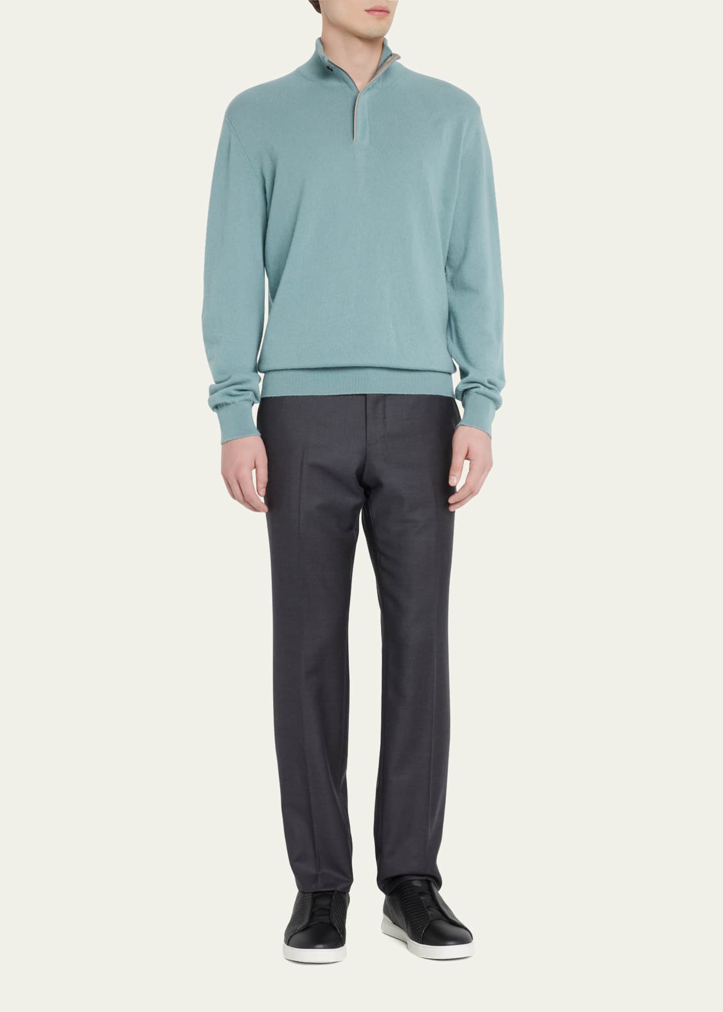 ZEGNA Men's Triple Stitch Woven Sneakers Image 3 of 5