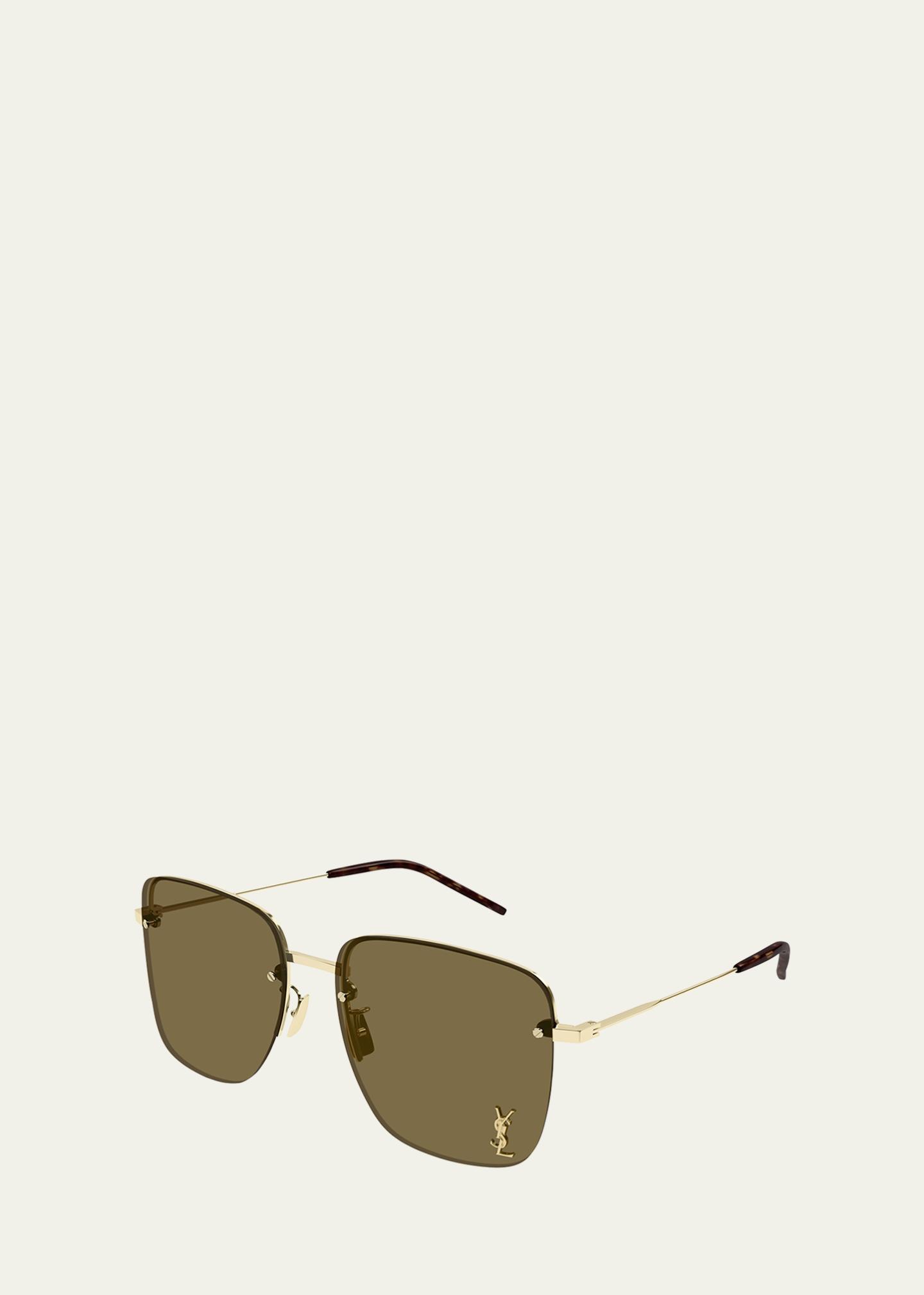 Saint Laurent YSL Rimless Square Metal Sunglasses - Bergdorf 