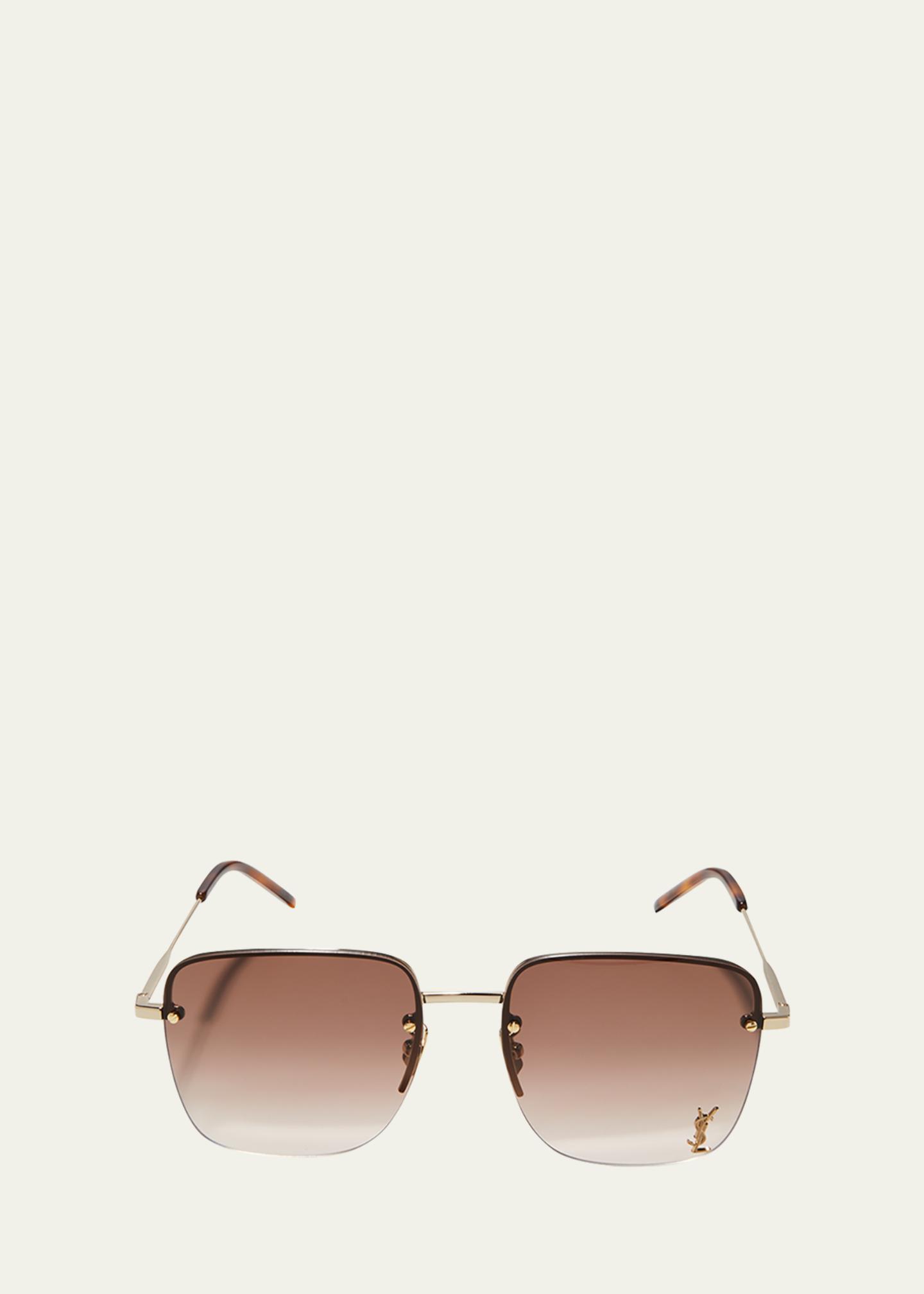 Saint Laurent YSL Rimless Square Metal Sunglasses - Bergdorf Goodman