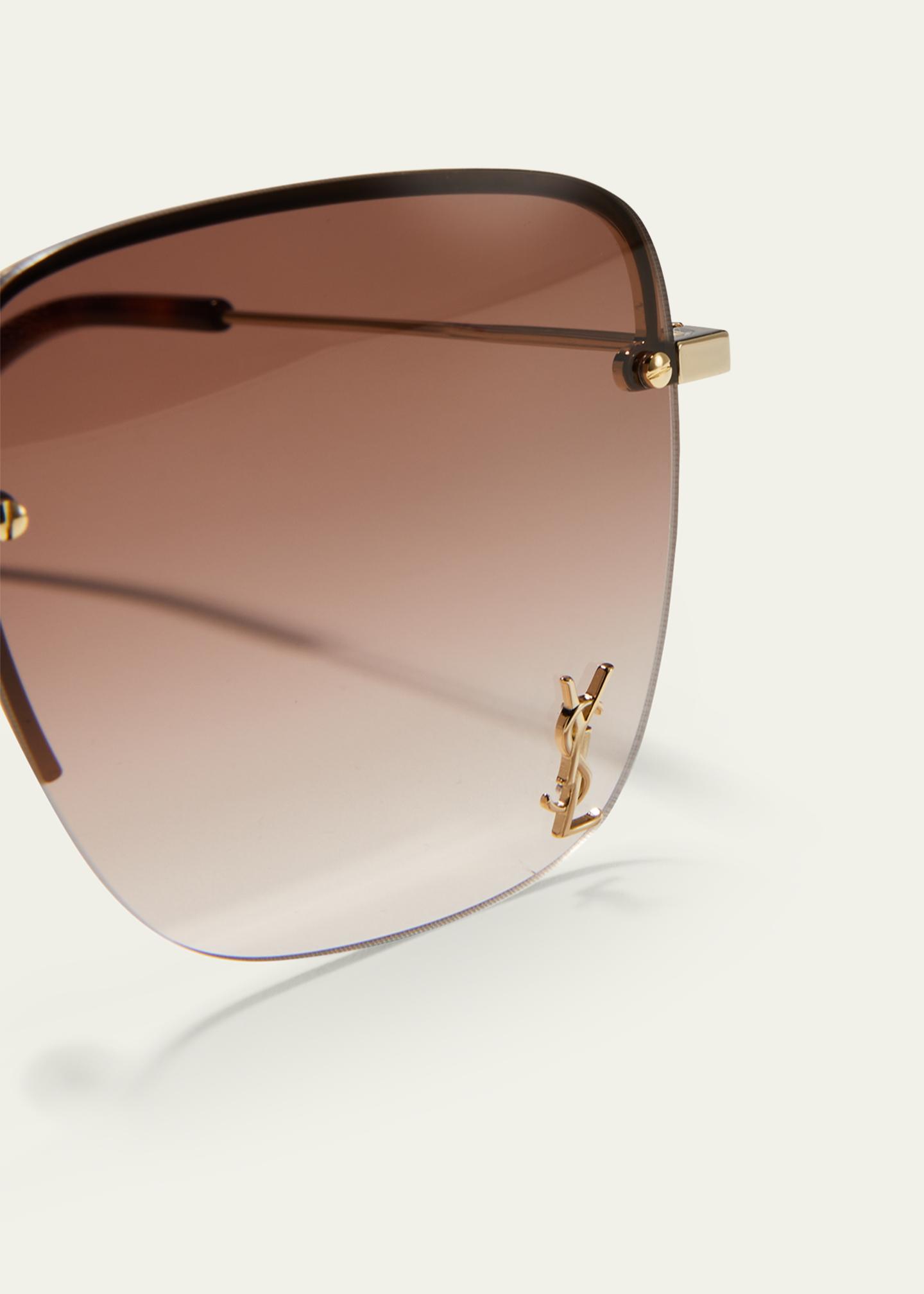 Saint Laurent Square-Frame Metal Sunglasses Gold Womens SAINT LAURENT SL 302 Lisa 004 Gold Square Unisex 55 mm  main image 2