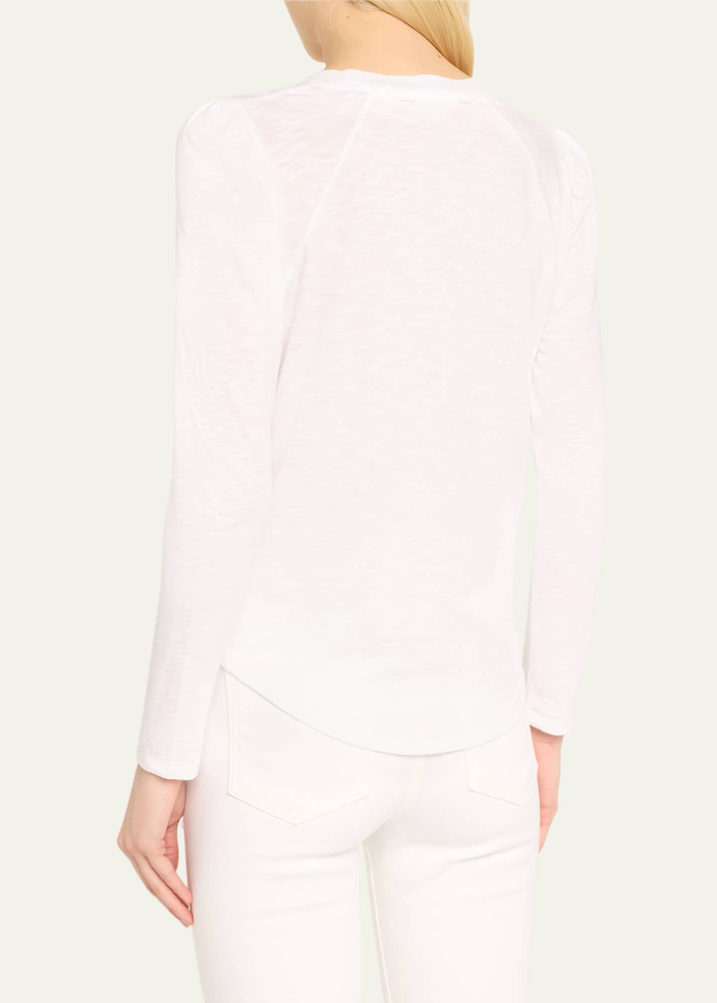 Veronica Beard Mason Long-Sleeve Baseball Tee Image 3 of 5