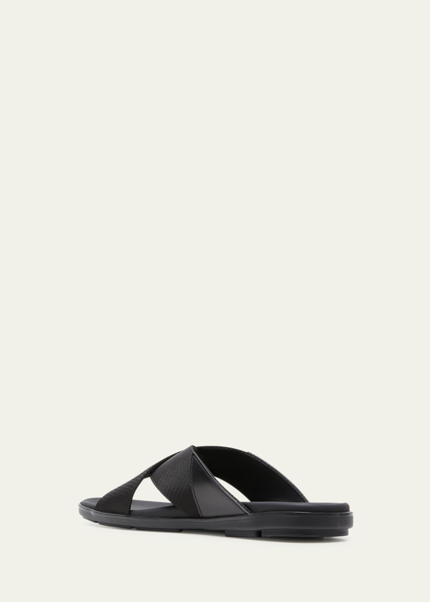 Prada Men's Nastro Web Logo Slide Sandals