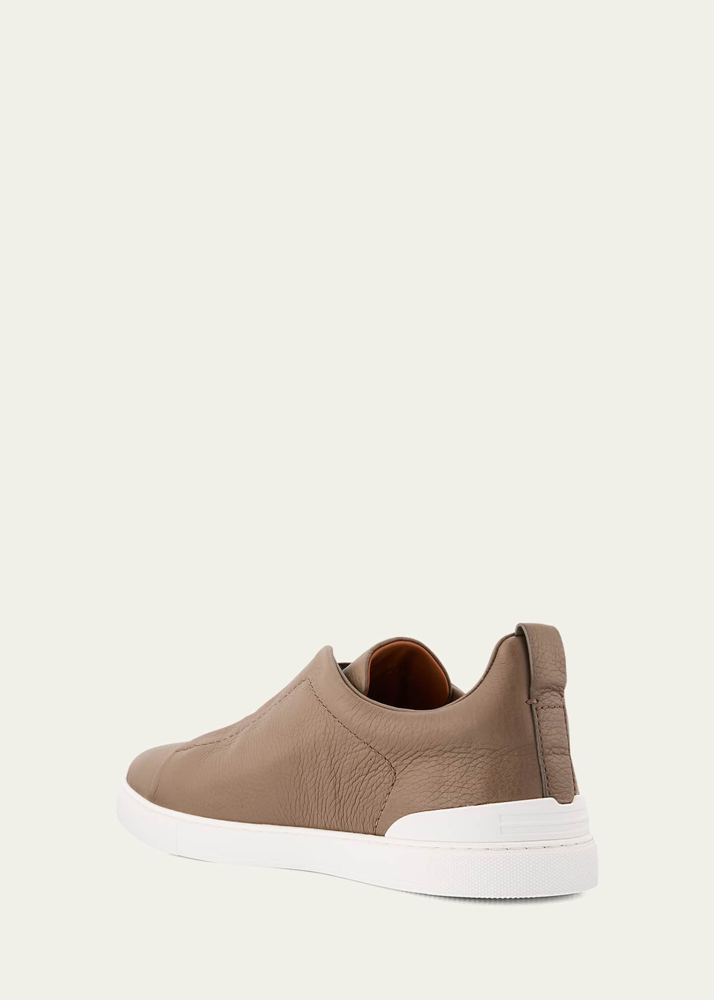 Men's Triple Stitch Deerskin Leather Sneakers