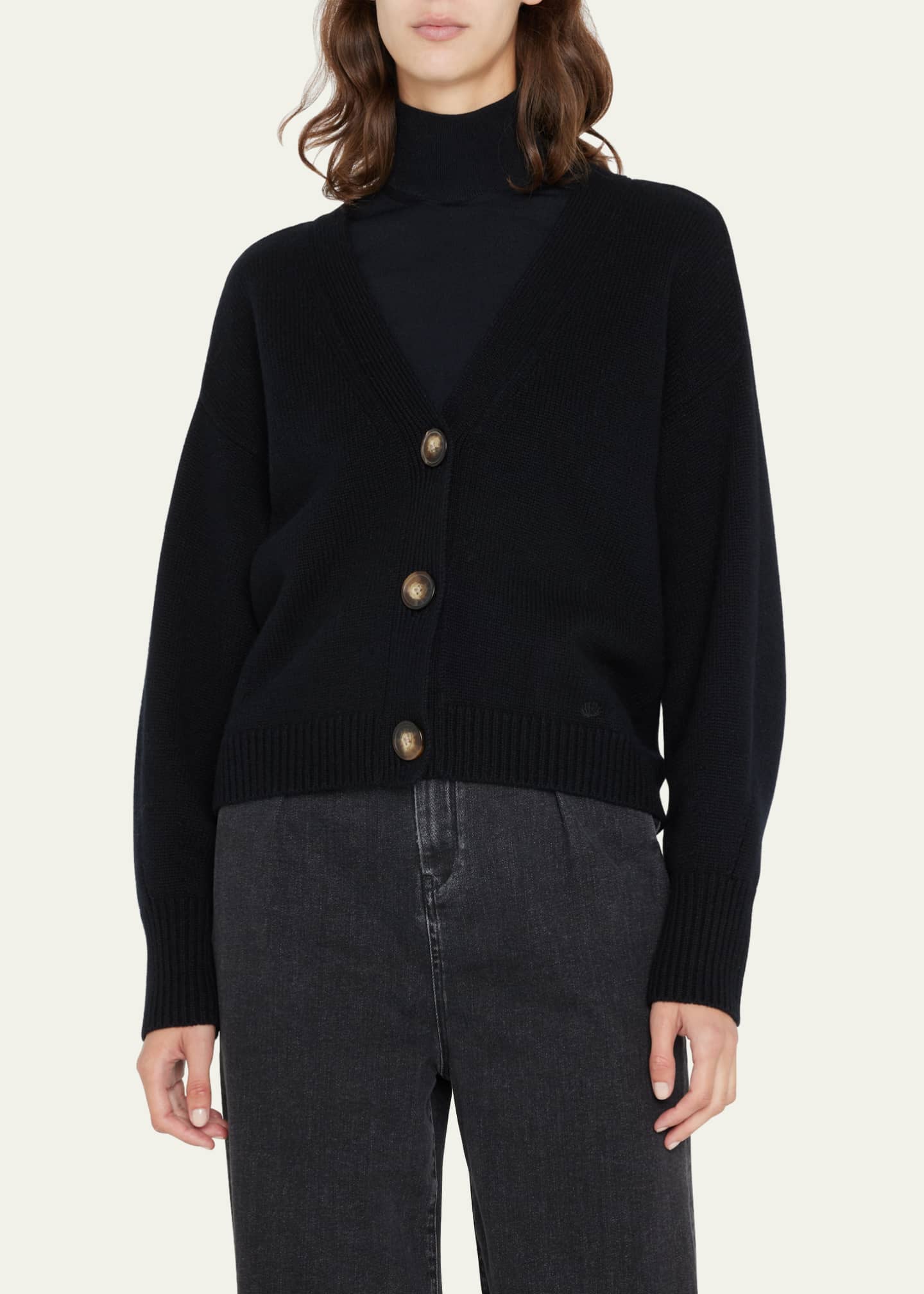 Loulou Studio Zanzibar Cropped Wool-Cashmere Cardigan Image 4 of 5