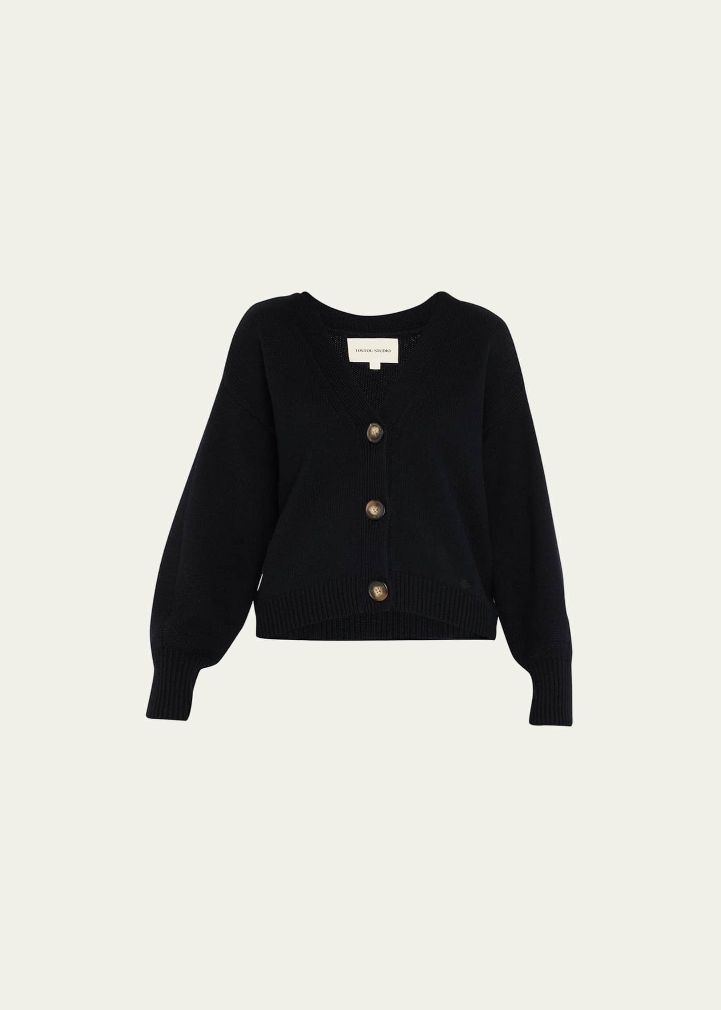 Loulou Studio Zanzibar Cropped Wool-Cashmere Cardigan - Bergdorf Goodman