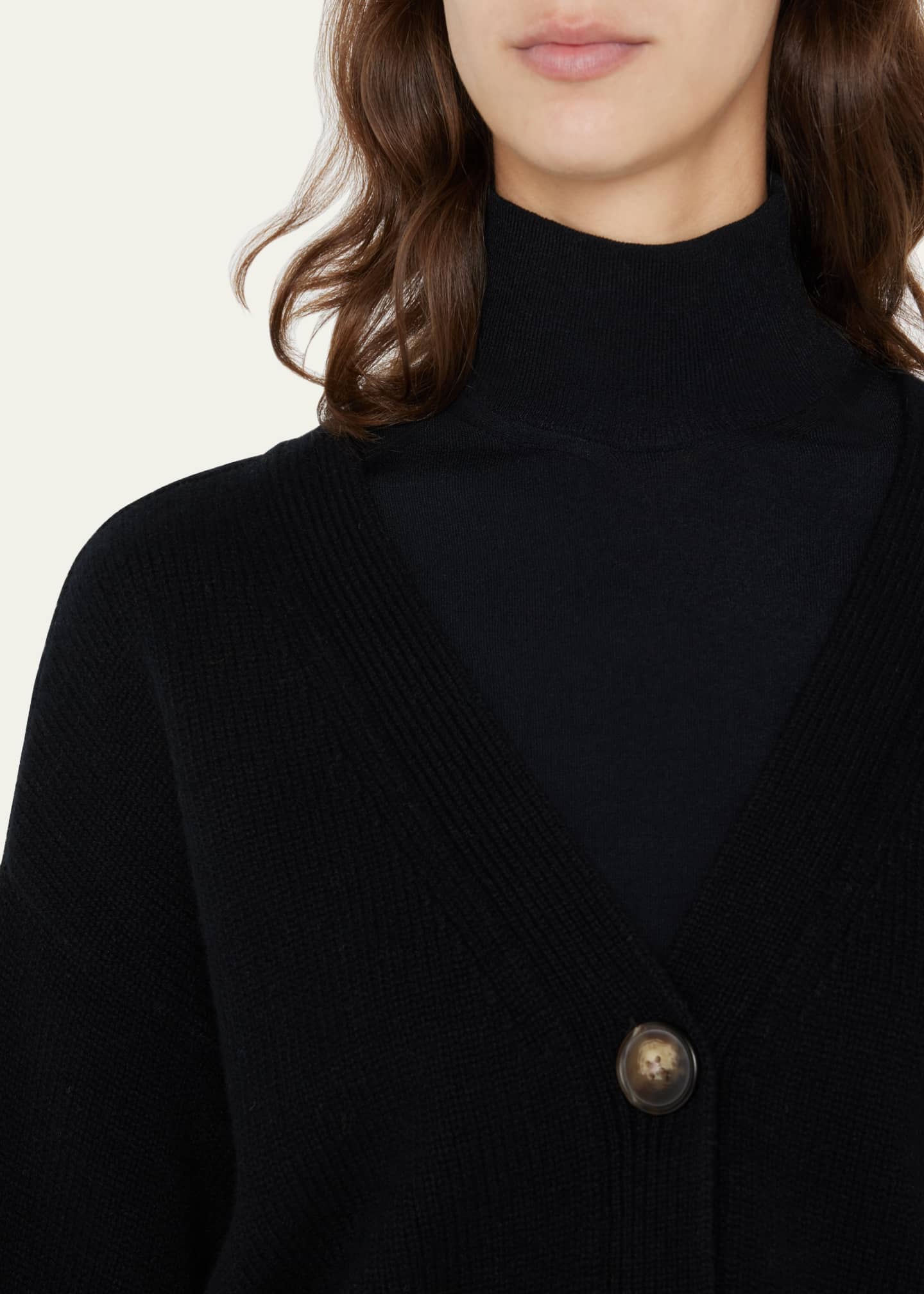 Loulou Studio Zanzibar Cropped Wool-Cashmere Cardigan Image 5 of 5