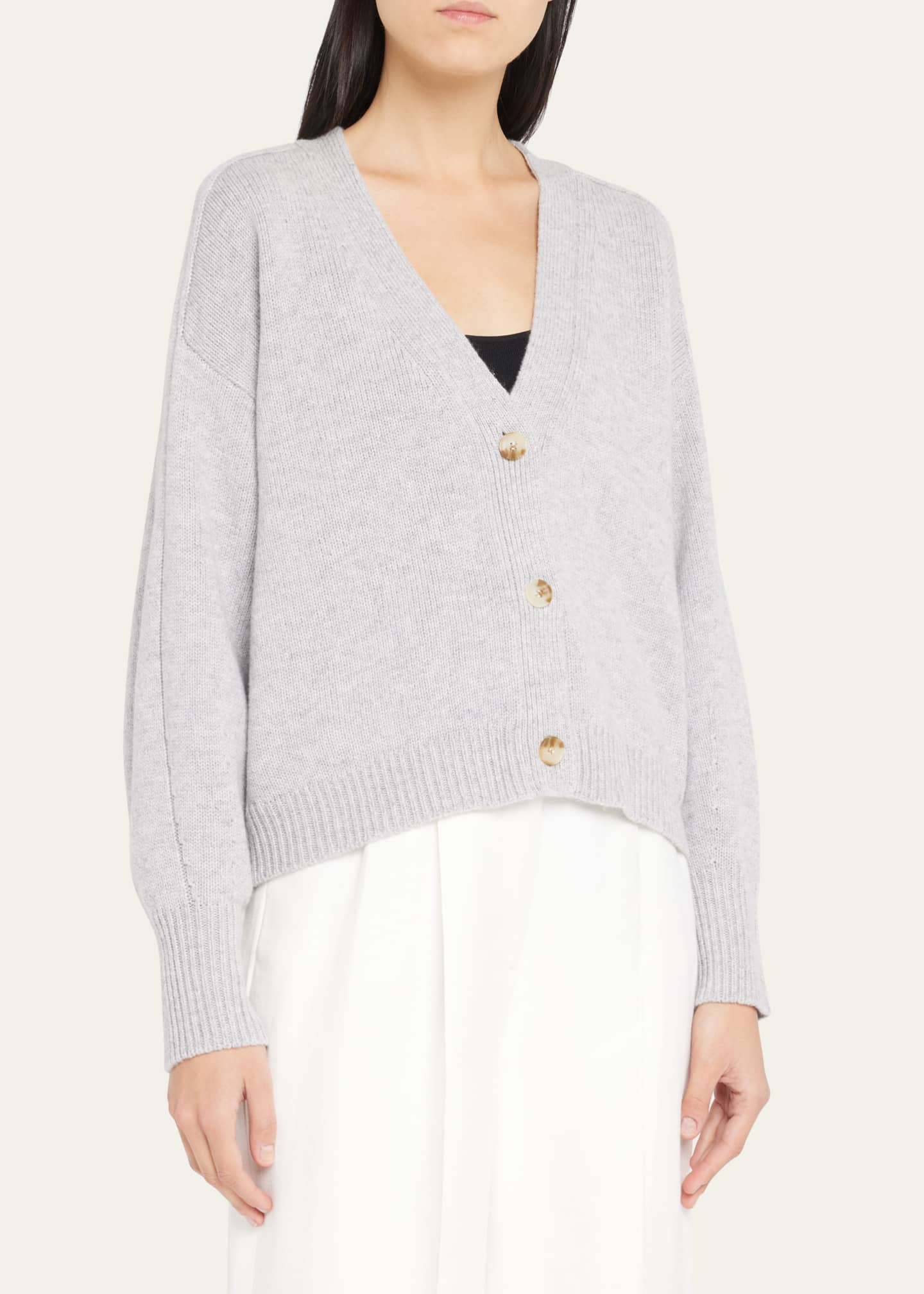 Loulou Studio Zanzibar Cropped Wool-Cashmere Cardigan Image 4 of 5