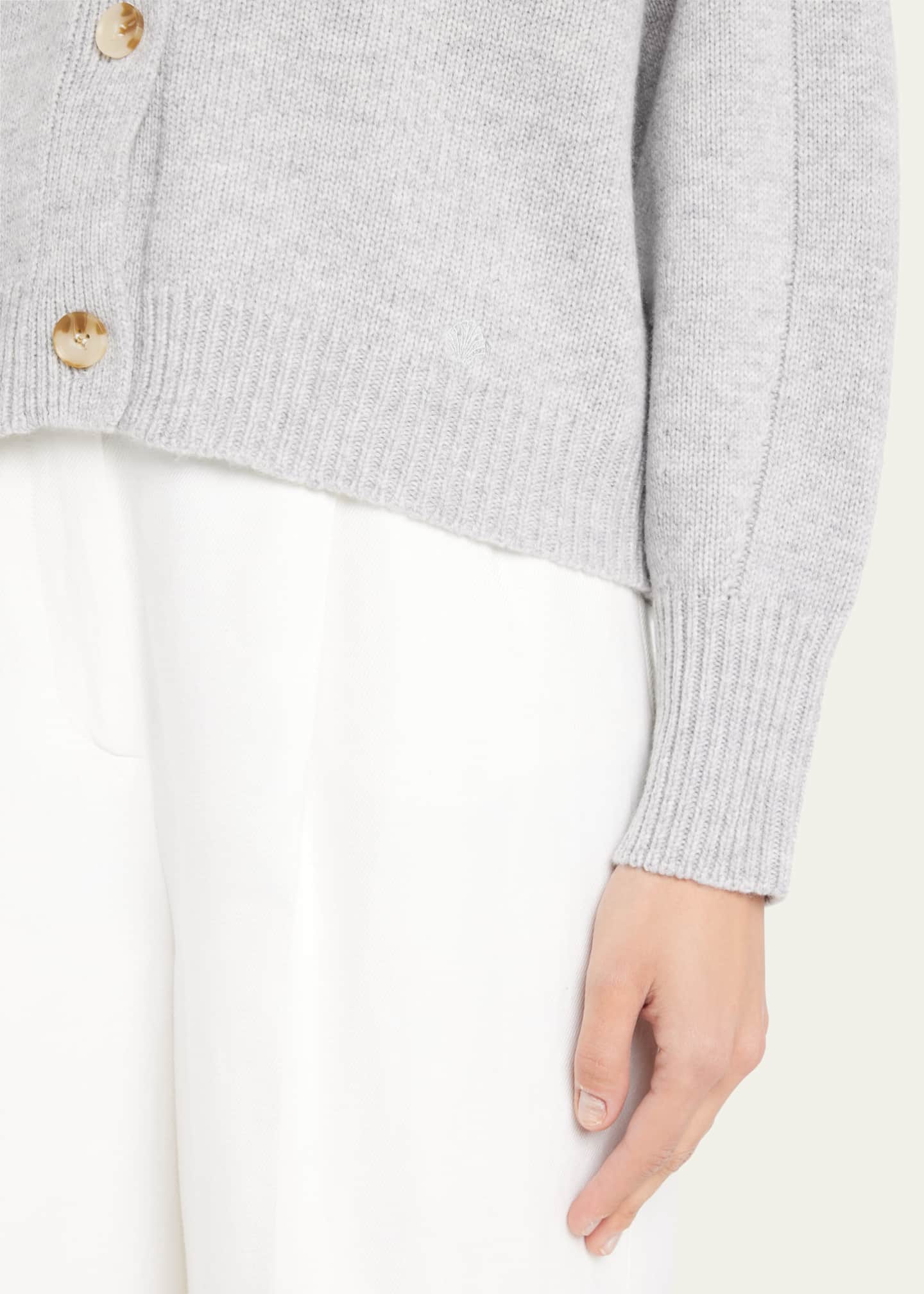 Loulou Studio Zanzibar Cropped Wool-Cashmere Cardigan Image 5 of 5