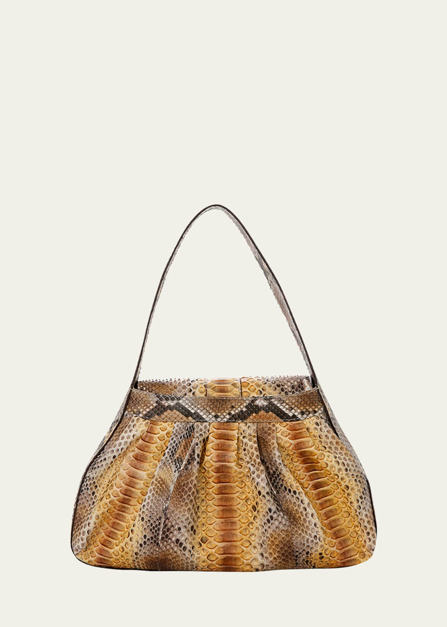 ADRIANA CASTRO Mercedes Pleated Python Top-Handle Bag - Bergdorf Goodman