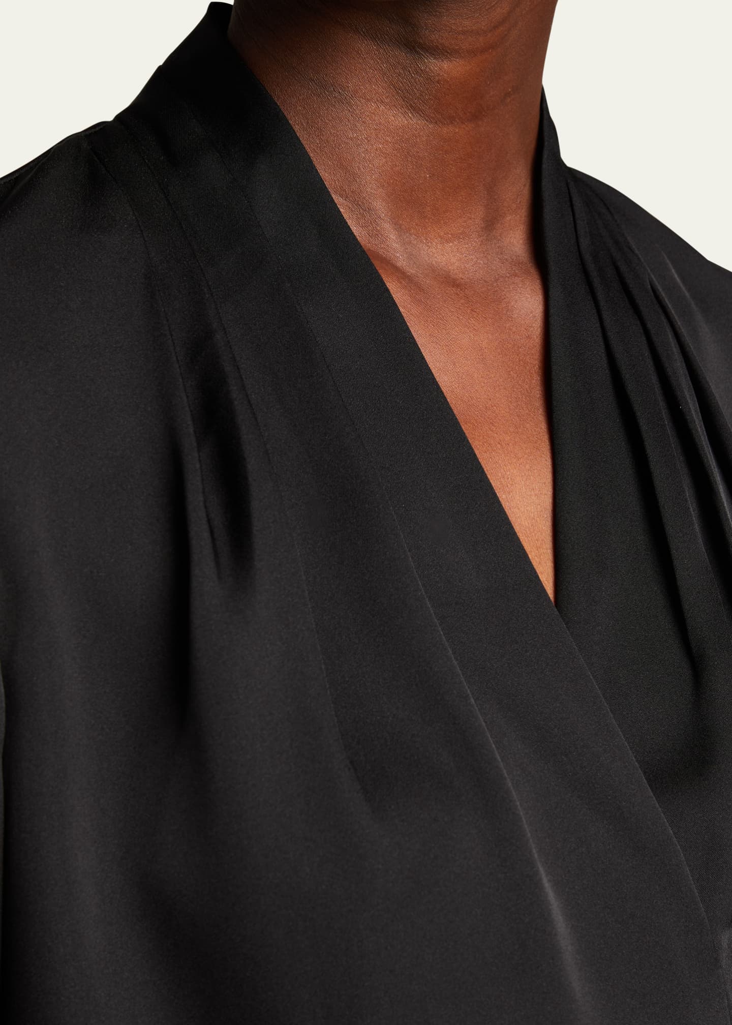 Kobi Halperin Nellie Pleated V-Neck Long-Sleeve Blouse Image 5 of 5