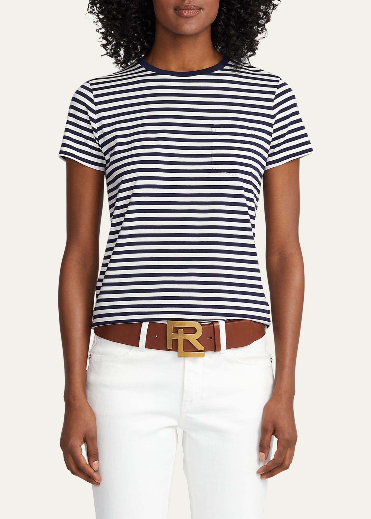 Ralph lauren striped t shirt women's sales