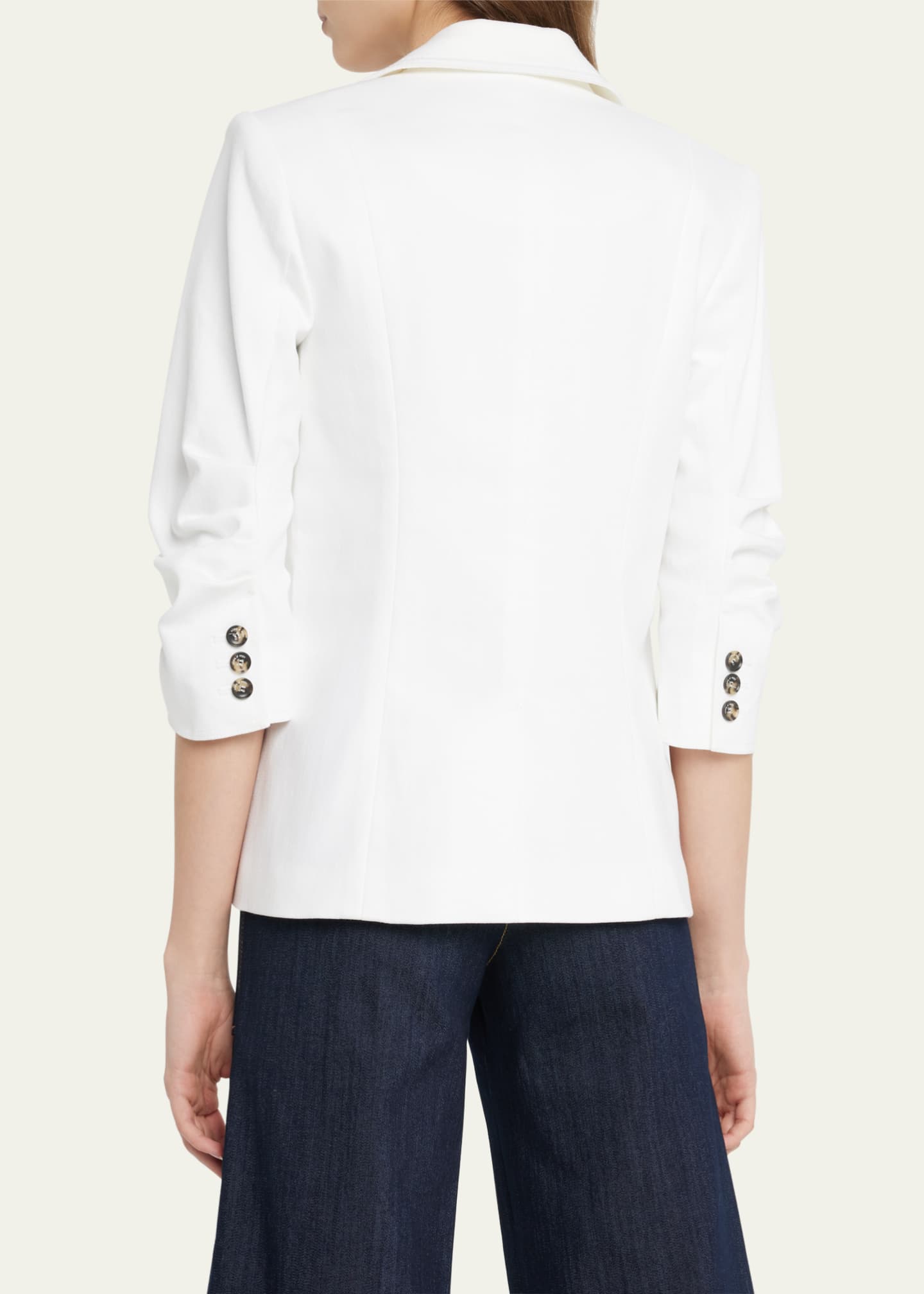 Cinq a Sept Khloe 3/4-Sleeve White Denim Blazer Image 3 of 5
