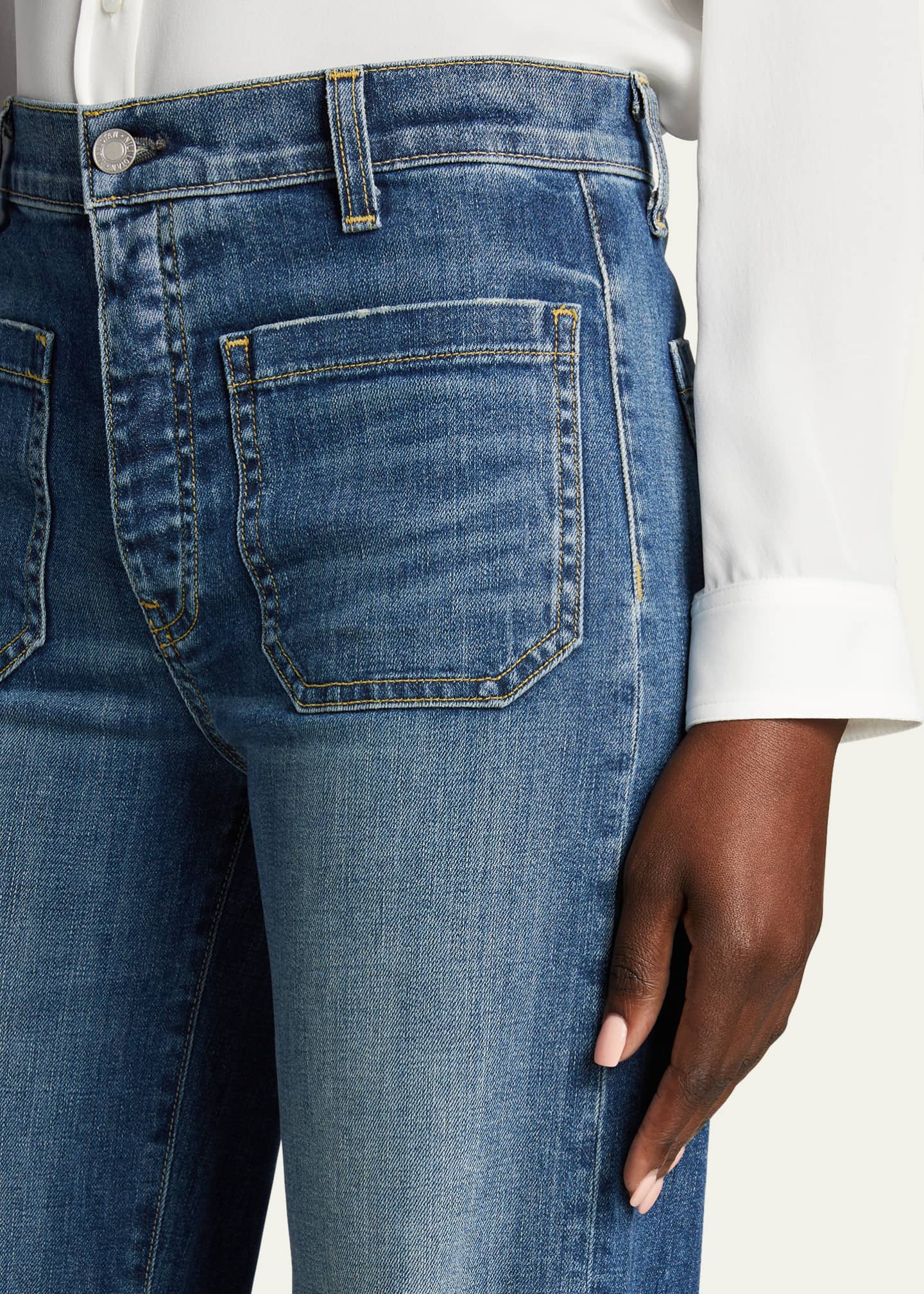 Nili Lotan Florence Denim Flare Jeans Image 5 of 5