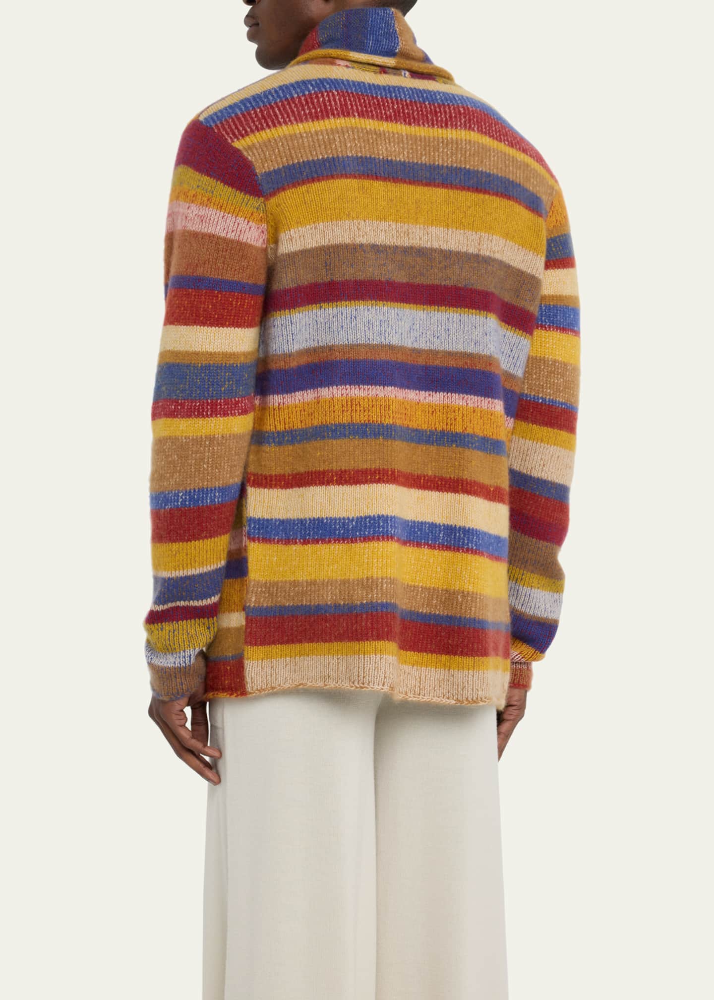The Elder Statesman Men's Cashmere Mix Stripe Smoking Jacket