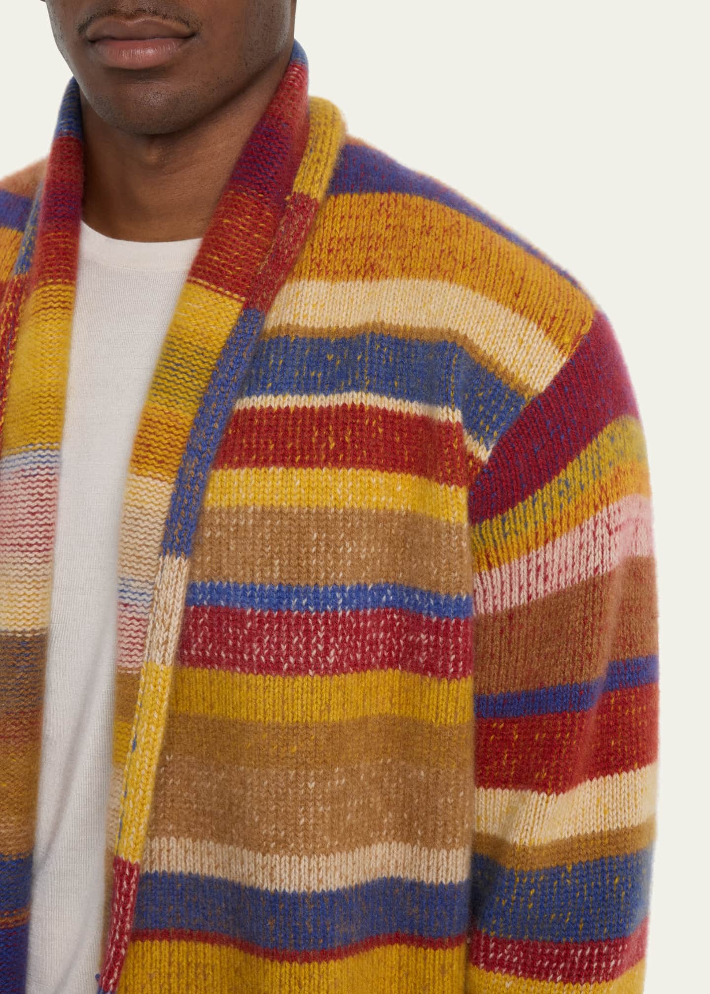 The Elder Statesman Men's Cashmere Mix Stripe Smoking Jacket
