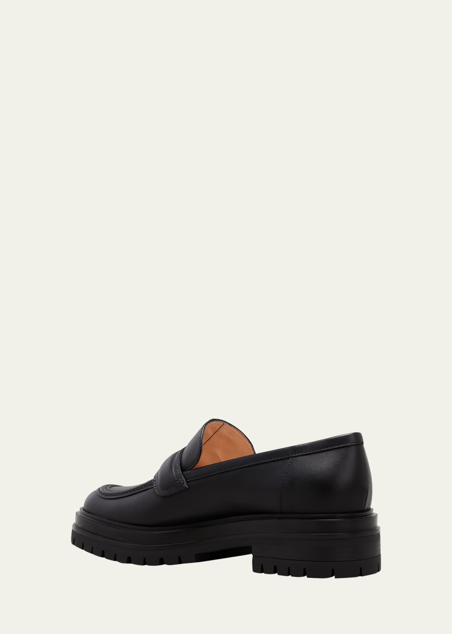 Gianvito Rossi 20mm Lug-Sole Smooth Leather Loafers - Bergdorf Goodman