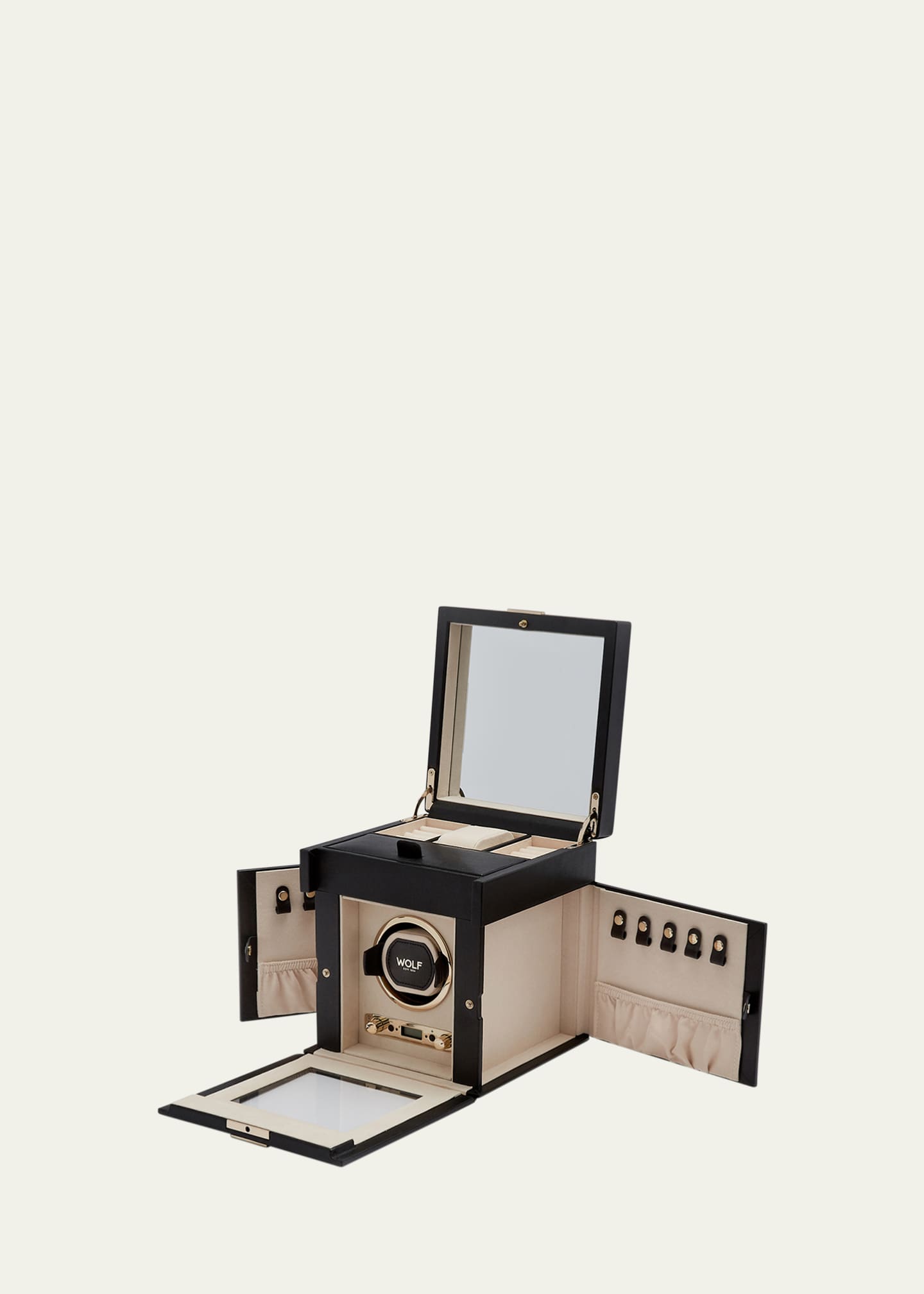 WOLF Palermo Single Watch Winder with Storage Image 2 of 5