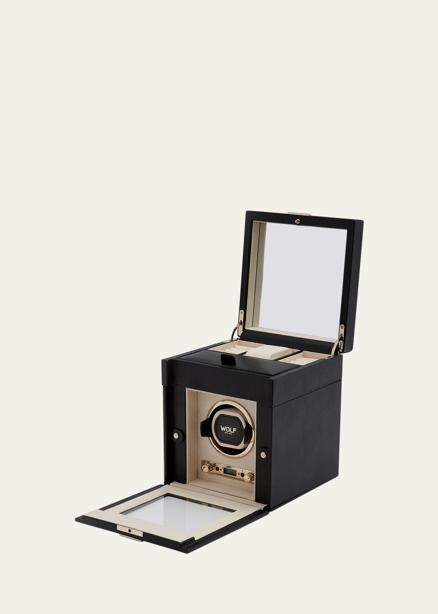 WOLF Palermo Single Watch Winder with Storage Image 4 of 5