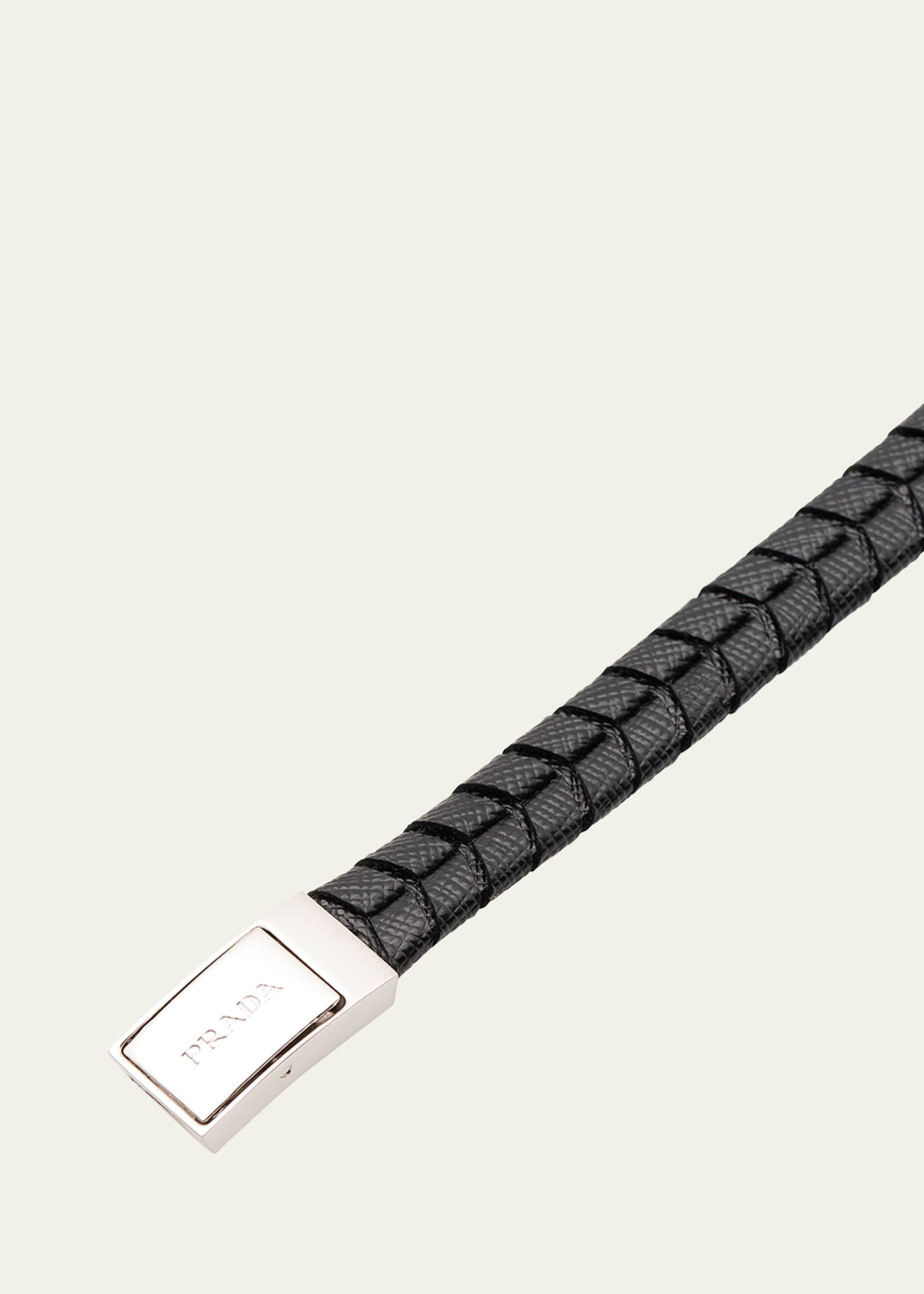 Prada mens leather bracelet hot sale
